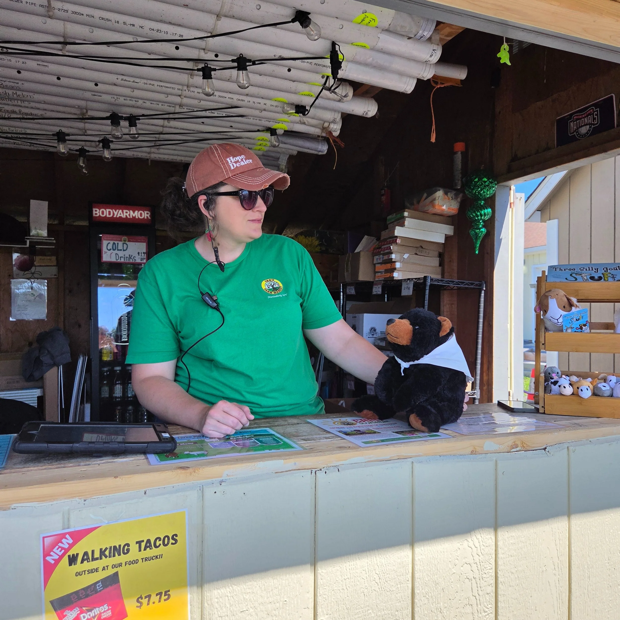 Marti has been out and about visiting local farmers markets this past week. Here he is at Orr's Farm Market talking with staff about all that is happening at the farm. Make sure to visit one or all of our local farmers markets while visiting Berkeley
