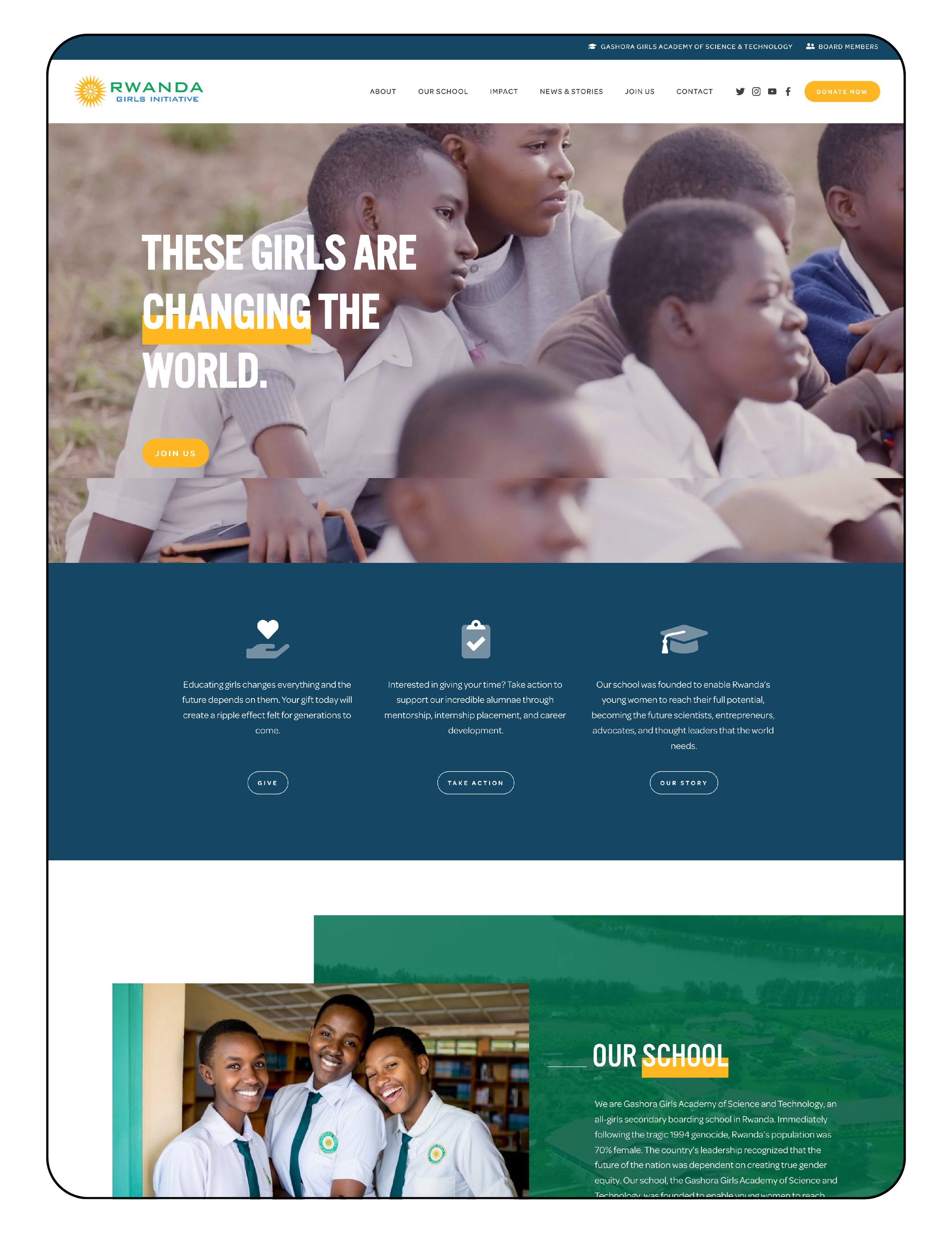 Rwanda Girls Initiative homepage of website