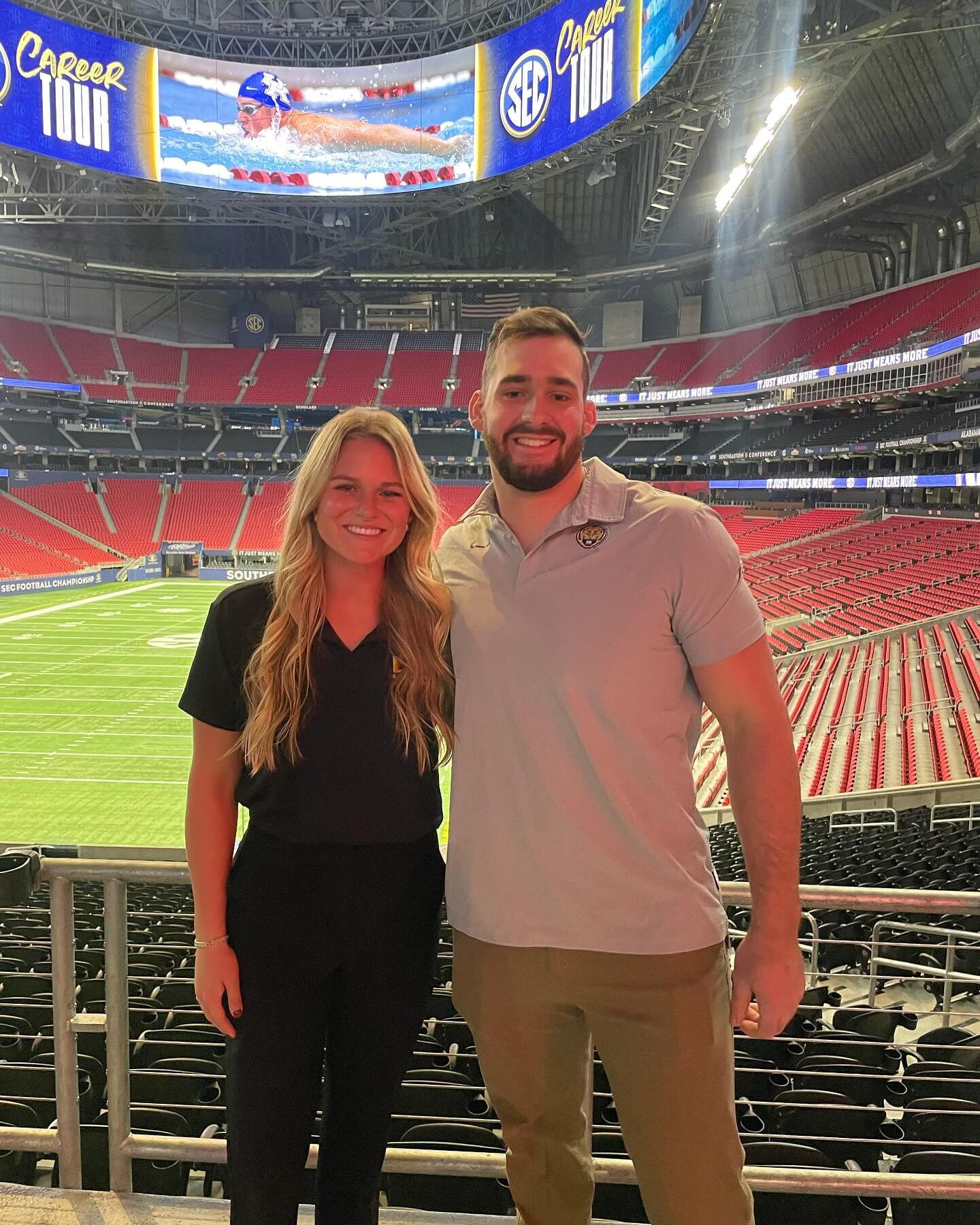 Ellie and Luke are representing LSU at the 2023 SEC Career Tour this week. This incredible opportunity allows them to connect with other SEC students and network with professionals across various industries. Follow their journey as they become even m