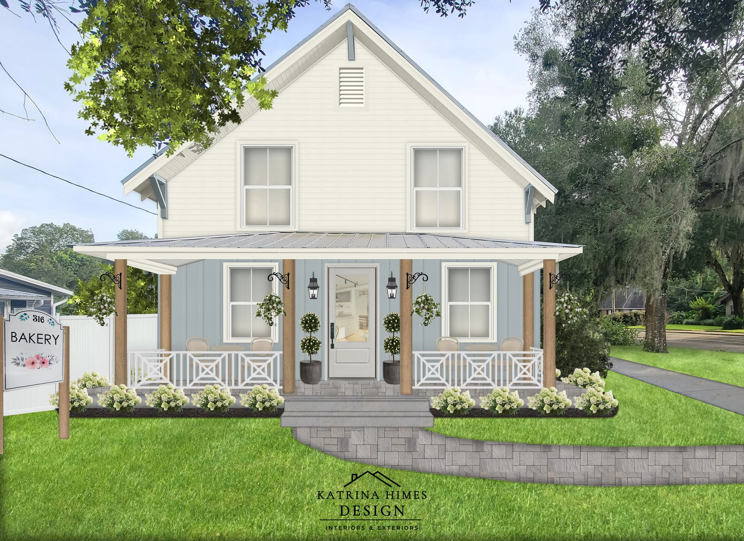 Design Rendering of Front View of Property