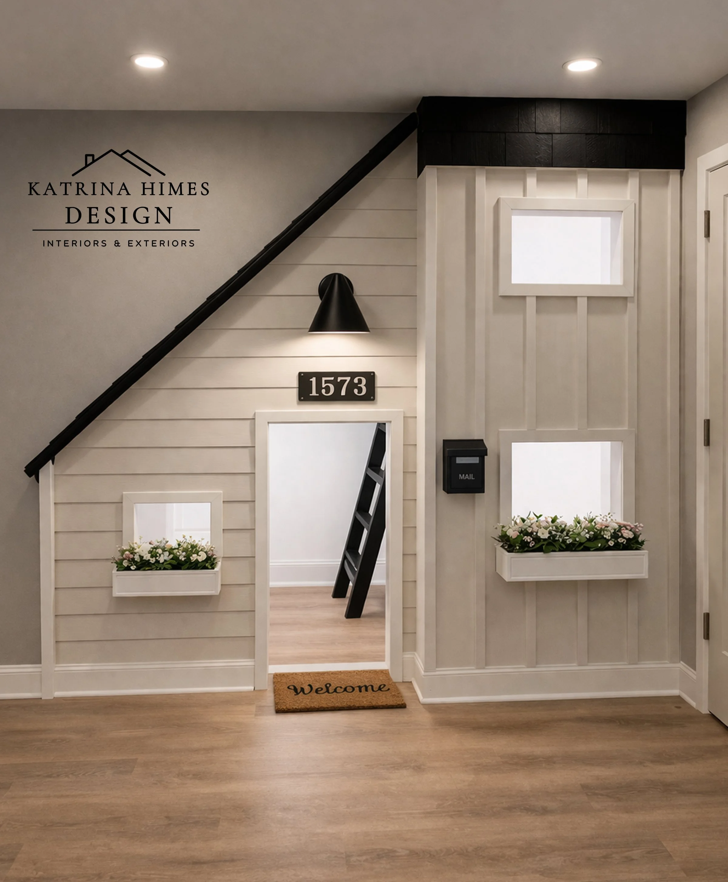 Berkley Michigan Basement Remodel | Custom Family Room & Under Stairs Playhouse Design