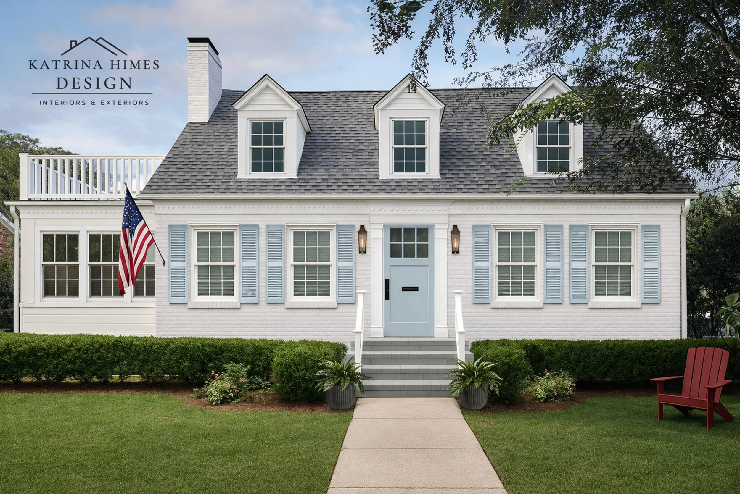Southern Classic Exterior Renovation | Mobile Alabama Painted Brick Home