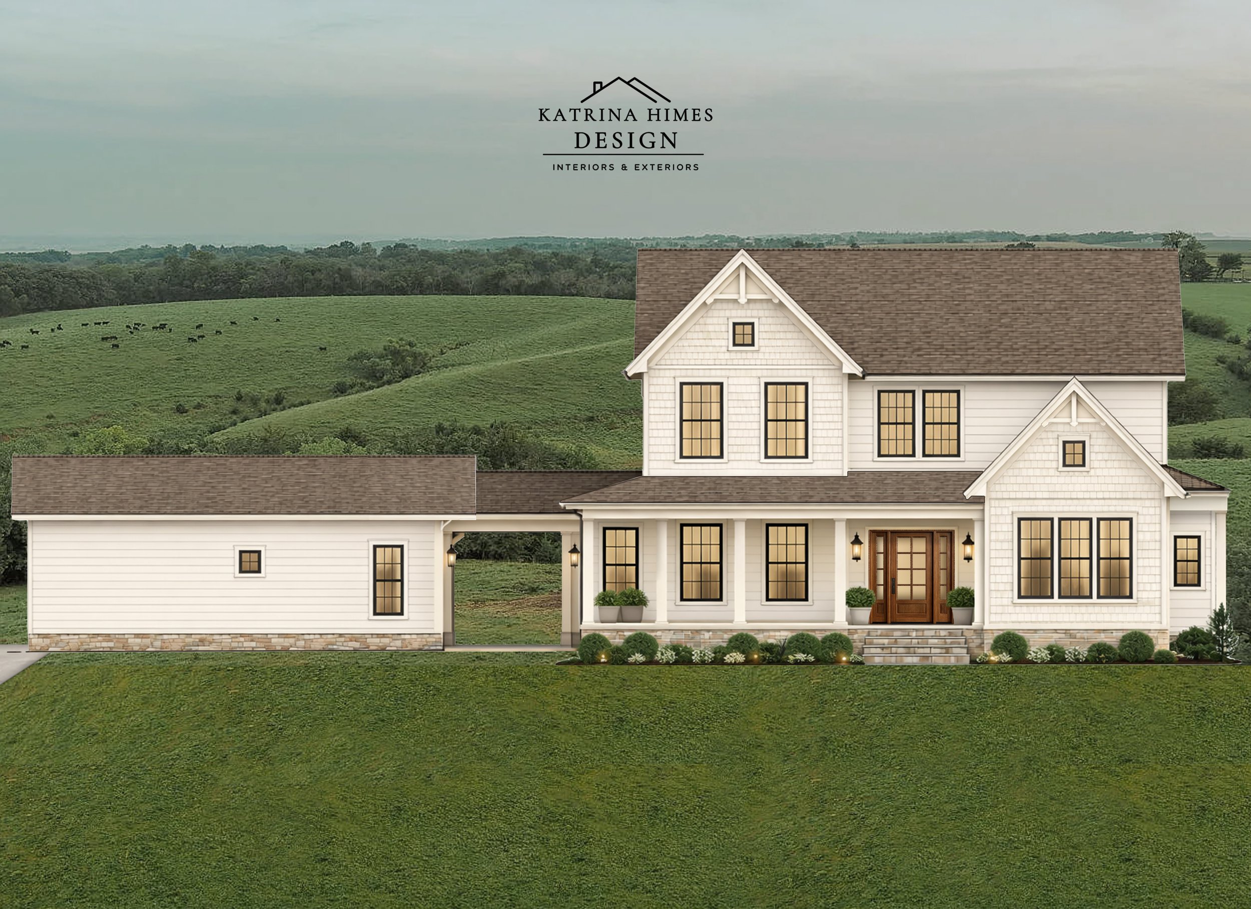 virtual exterior design rendering farmhouse home Iowa