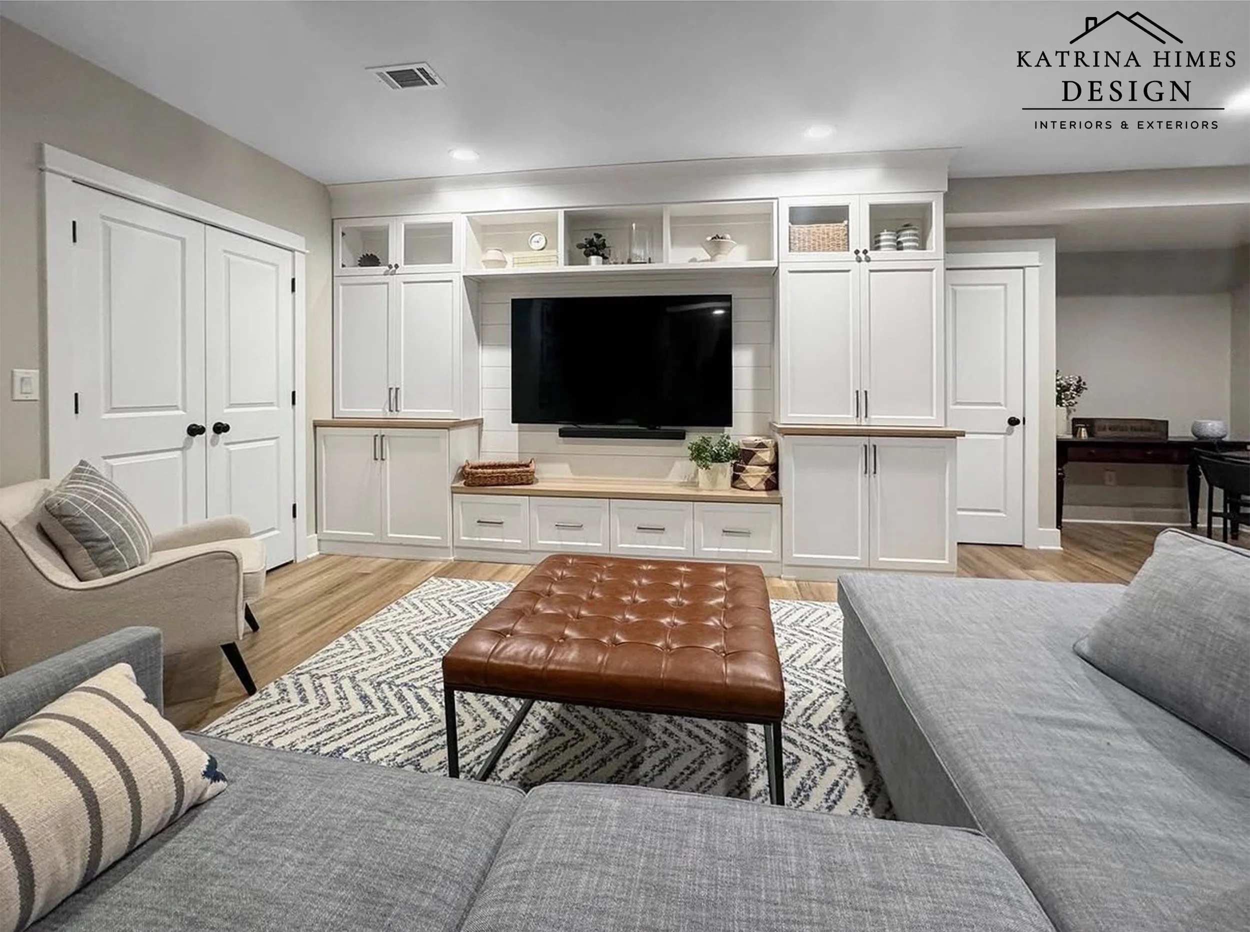 Custom Basement Built-In Entertainment Wall & Family Room Design | Royal Oak, Michigan