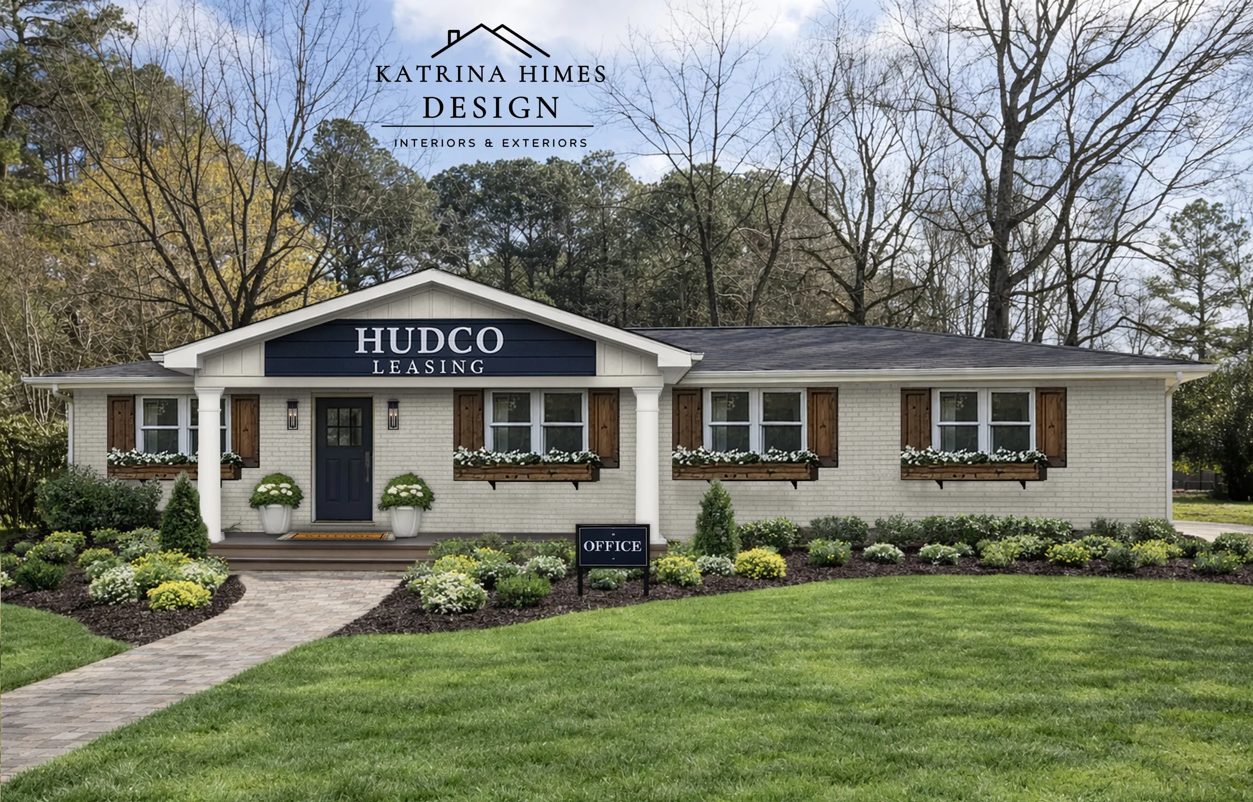 Commercial Exterior Design | Leasing Office Transformation | Lafayette, Georgia