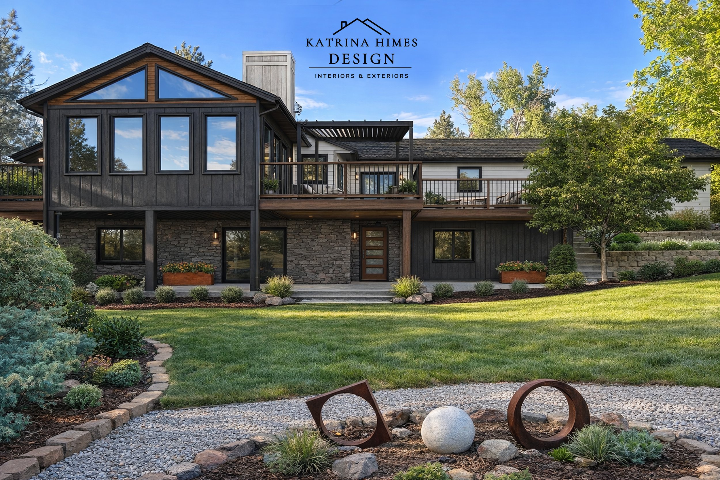 Rear exterior transformation with updated deck and modern materials Colorado home design