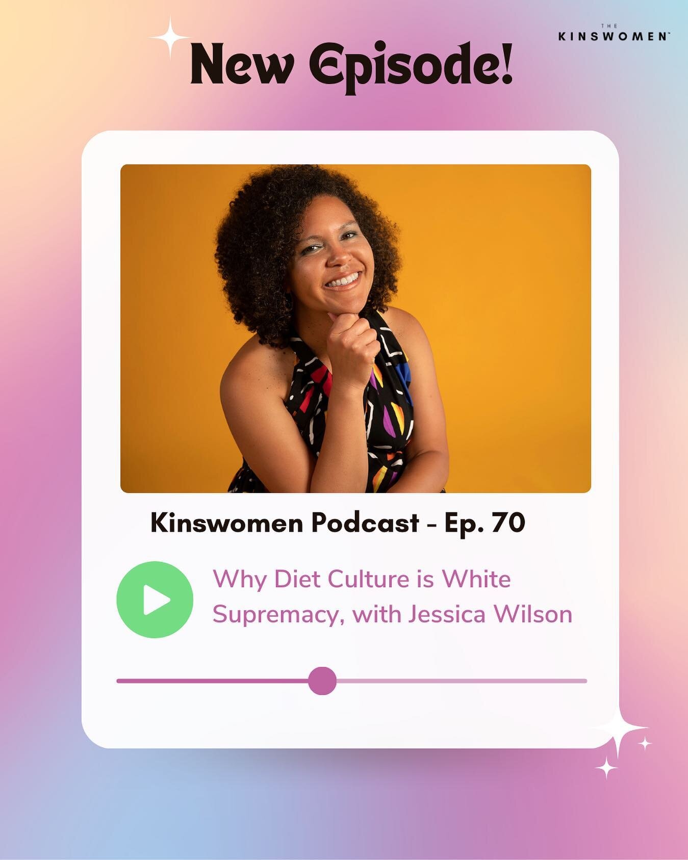 We have an amazing new episode out with @jessicawilson.msrd, on how diet and wellness culture is largely based in white supremacy, and how traditional health and nutrition ideology fails BIPOC, fat, and queer communities. 

This is *such* an importan