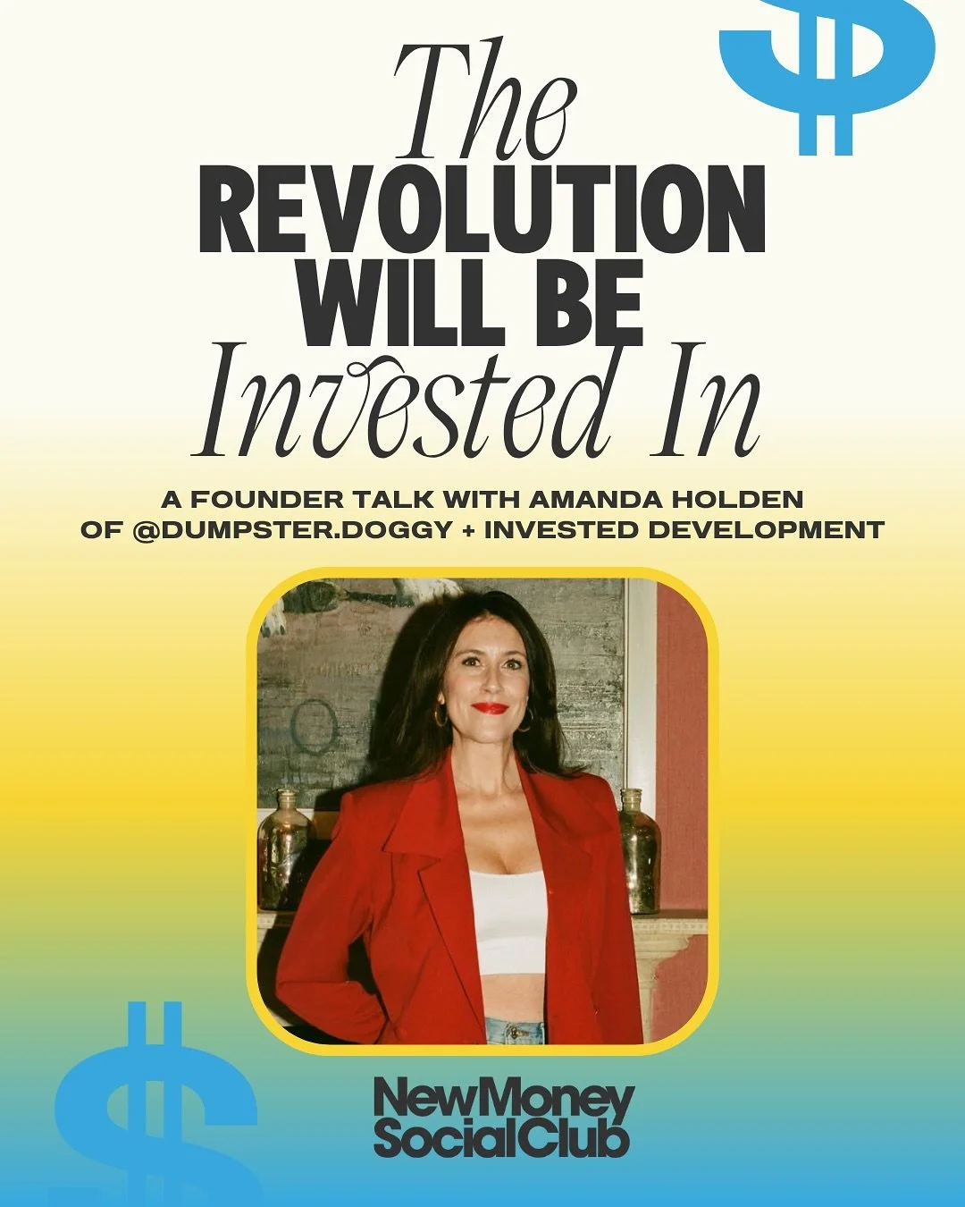 Investing, but for my self-employed, purpose-driven brethren without a ton of cash. 🌈 

Join me for a game-changing FREE chat with Amanda Holden of @dumpster.doggy (investment manager turned financial educator) on how to secure the bag in elderhood&