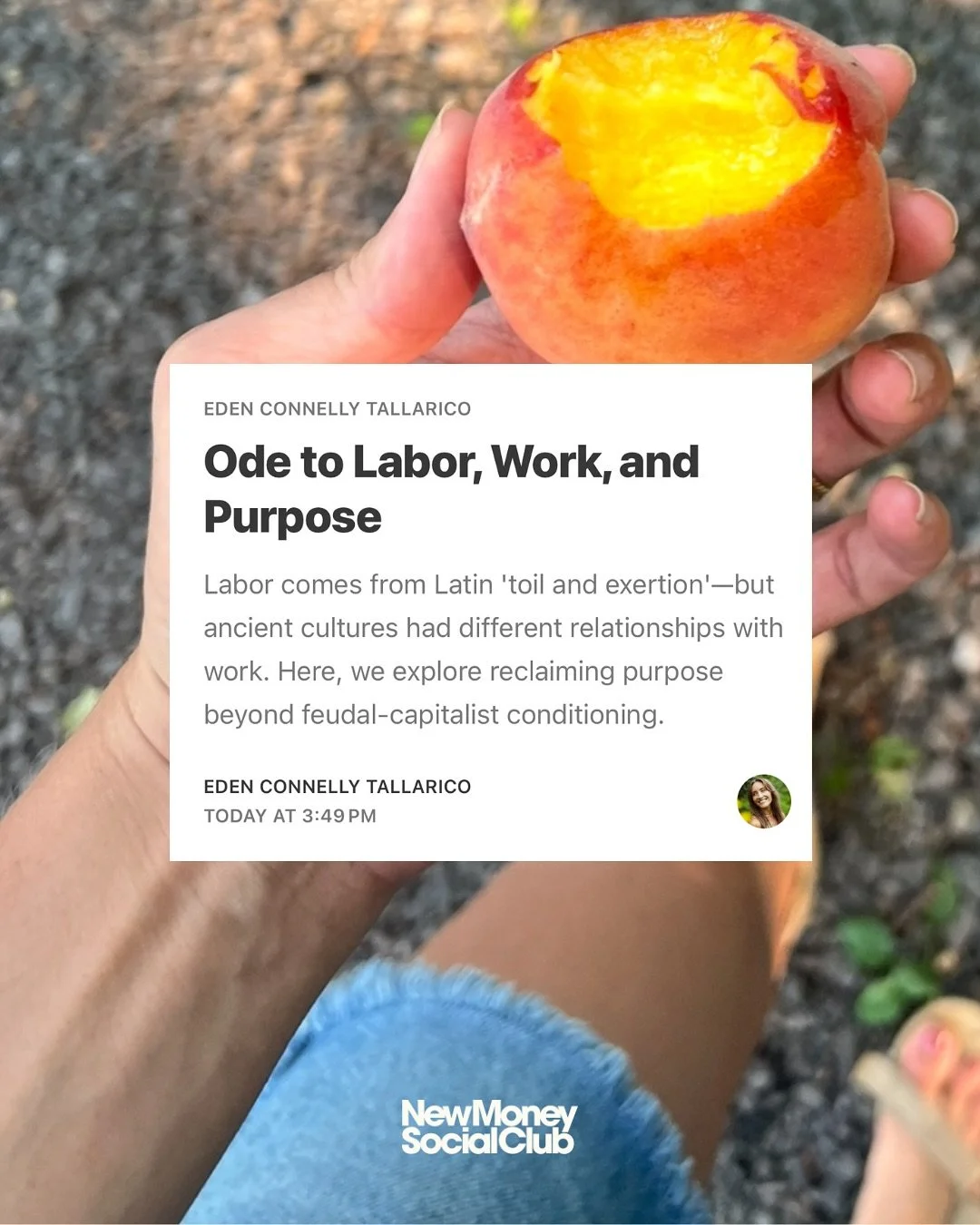 Ode to Labor, Work and Worth 🧹 NEW ESSAY IN BIO

&mdash;an ode to our ancestors who were forced into labor that separated them from their web of relationships&hellip;

&mdash;an ode to the laborers who are doing the most important work on the planet
