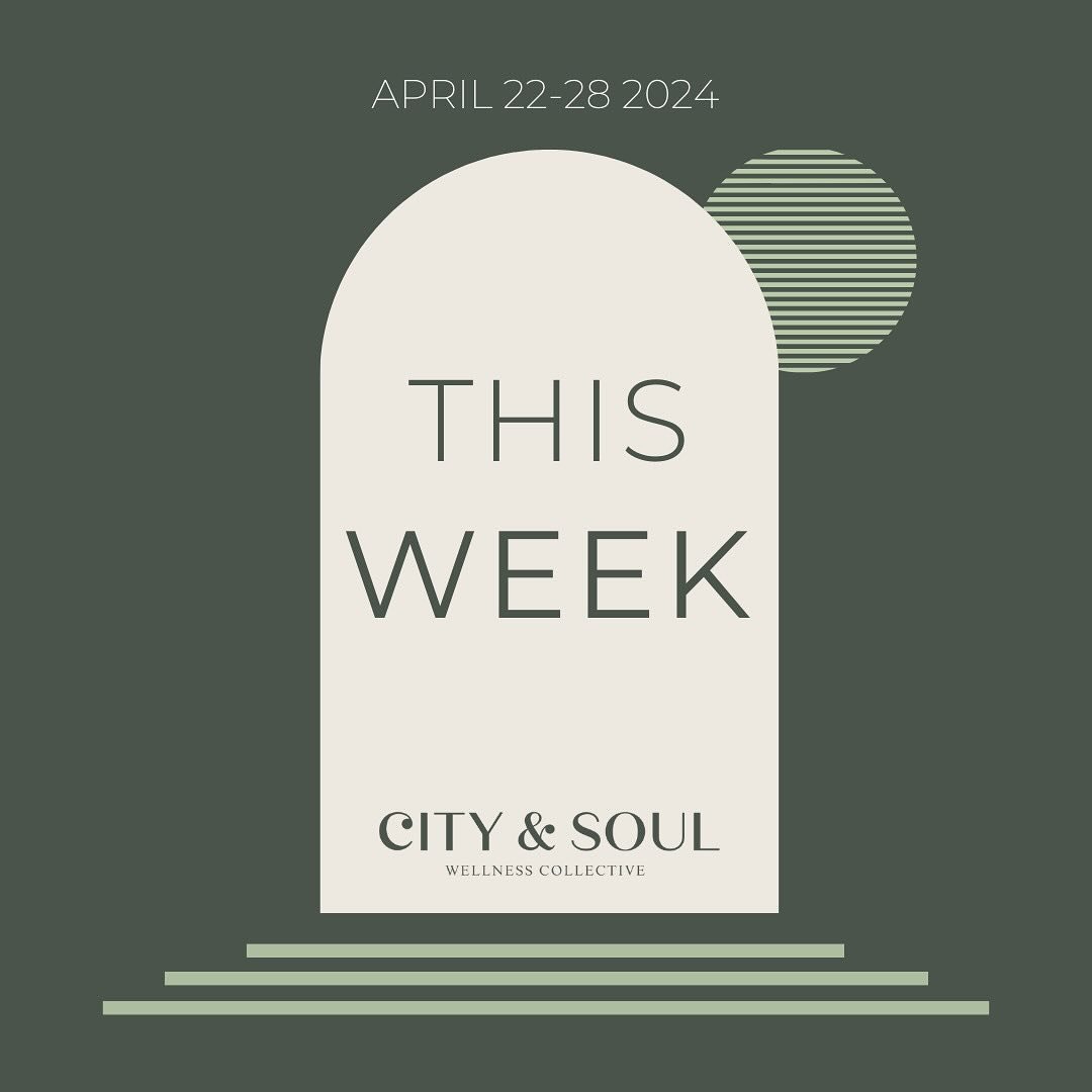 Get your weekly dose of wellness events at City &amp; Soul!

Yin Yoga with @yinyogawithmal 
✨April 22 | 7:30pm

Nervous System Integration with @amy.aligns 
✨April 24 | 5:30pm

The Breathing Tree with @thebreathingtree 
✨April 26 | 5:15pm

Slow &amp;
