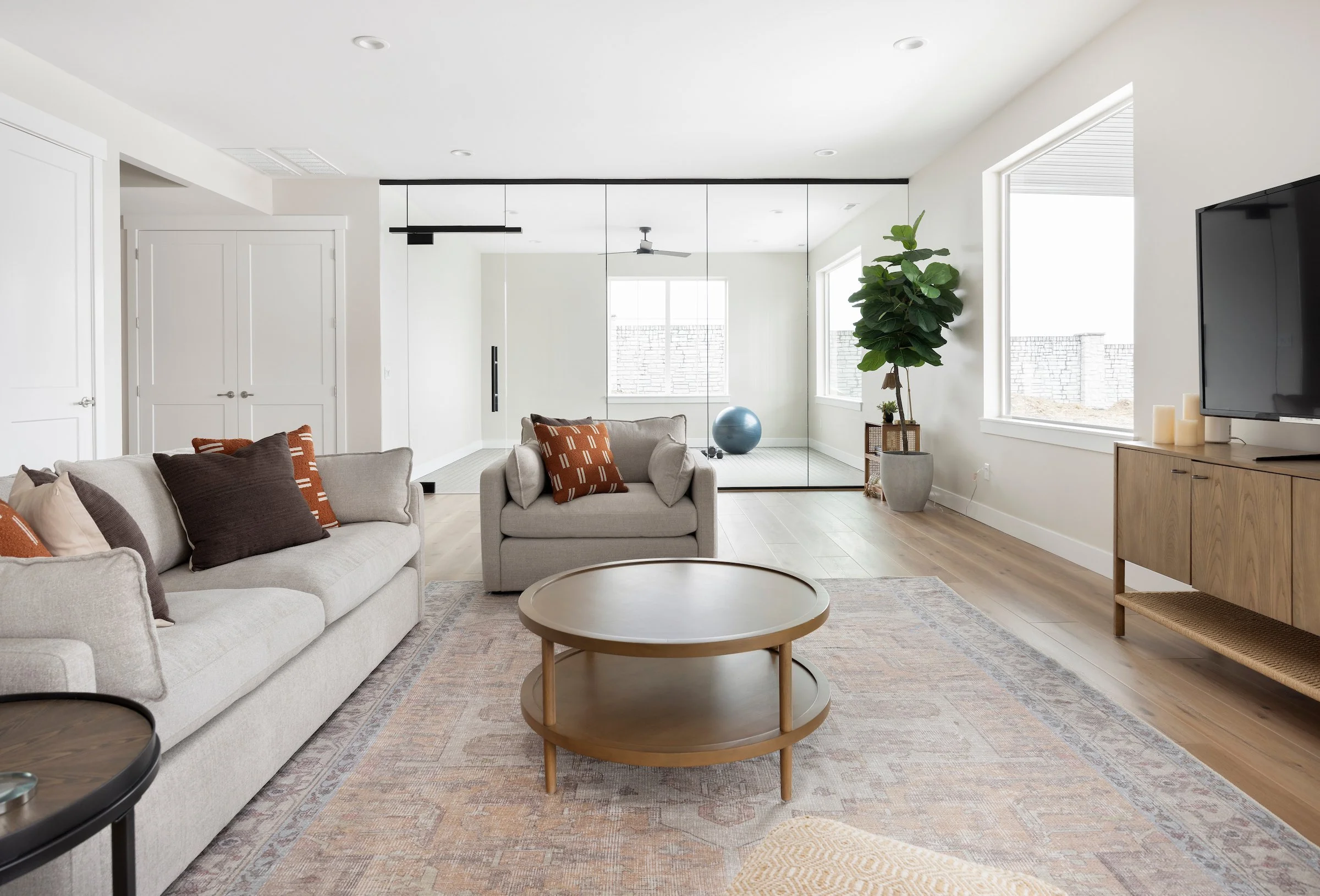 basement family room & fitness center