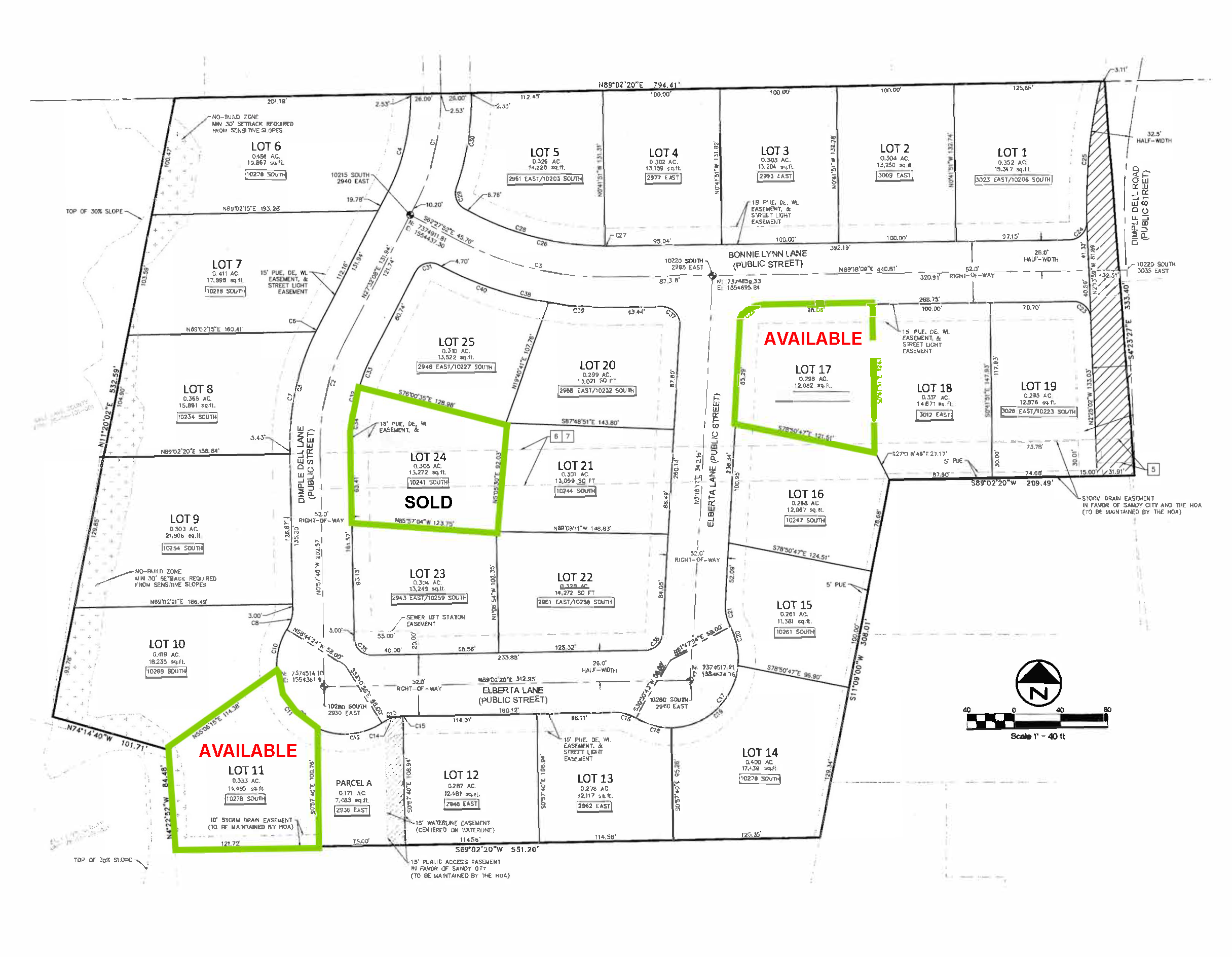 available lots - #11 & 17 - at the orchards at dimple dell