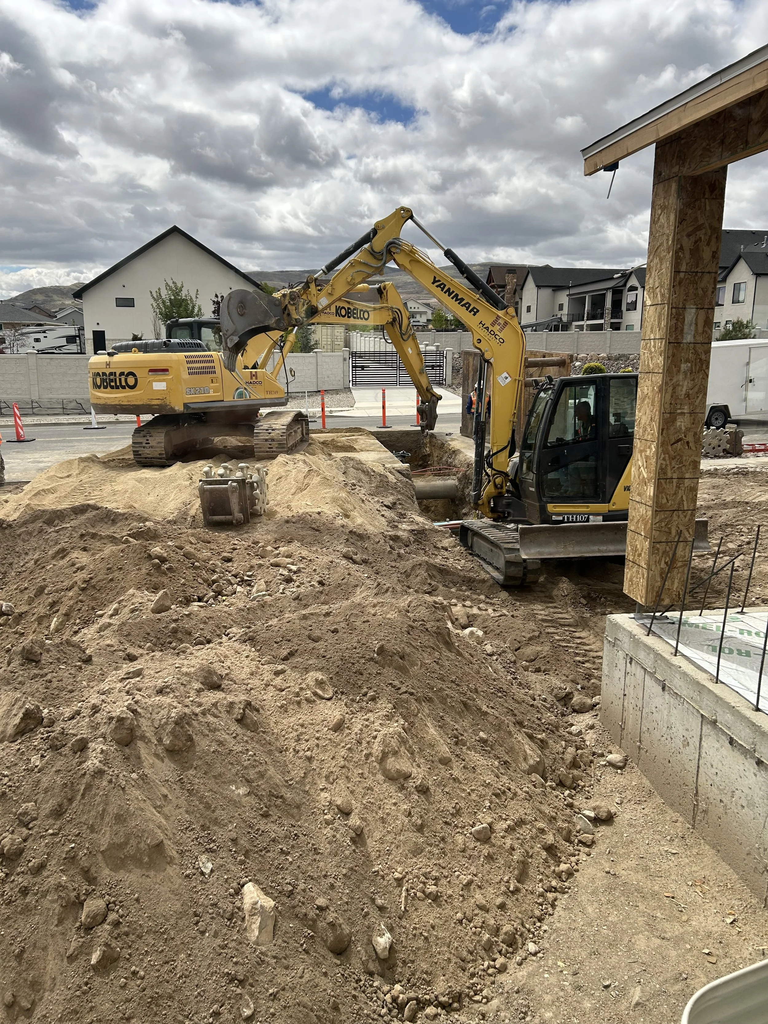 image of excavation work on a custom home foundation in Northern Utah