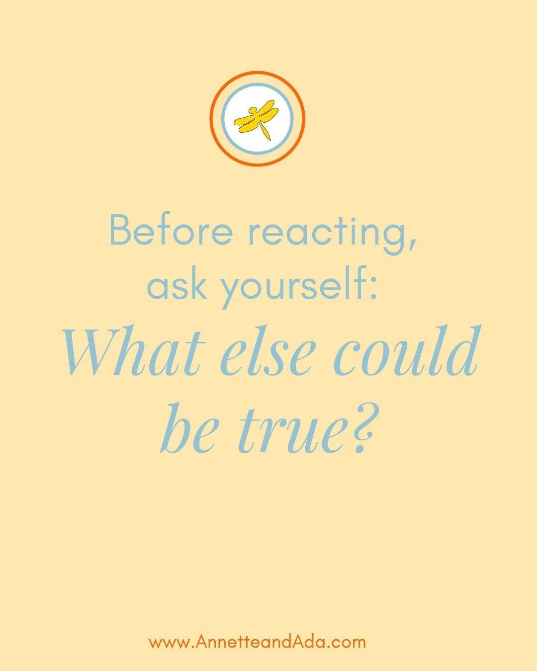 Our first reaction is often based on what we think we know. But what if there&rsquo;s more to the story?

Before assuming, judging, or reacting, give yourself a moment to wonder: What else could be true?

A little curiosity can create space for under
