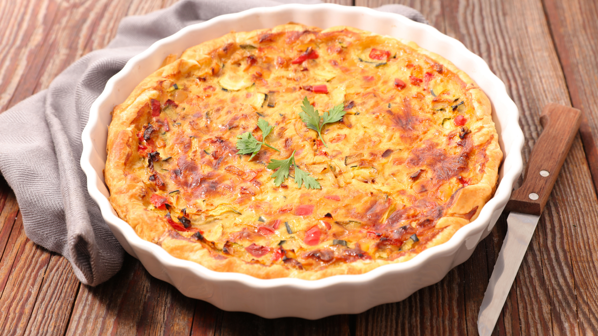 a spring vegetable quiche