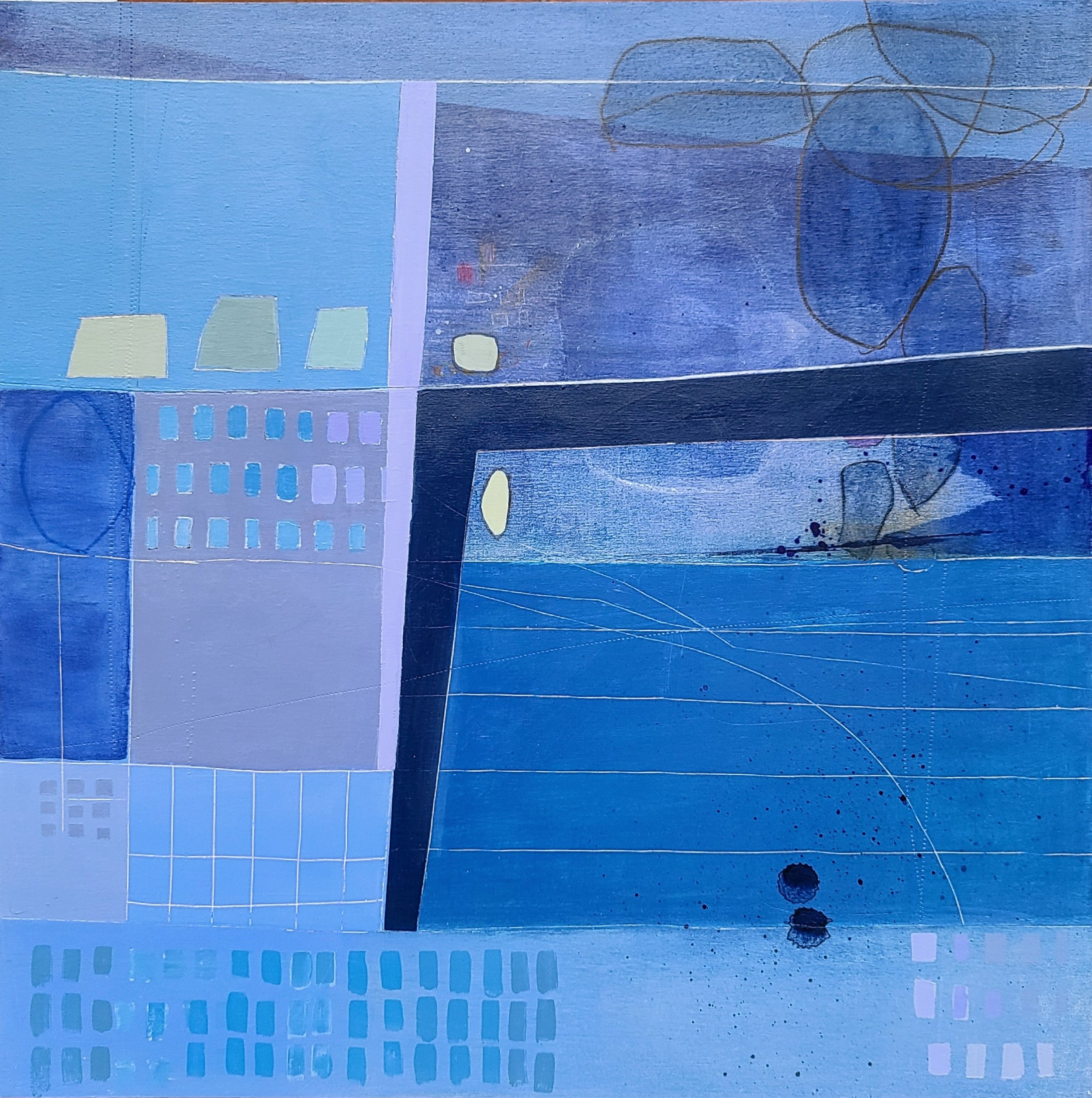 Blue painting titled Take the Long Way Home