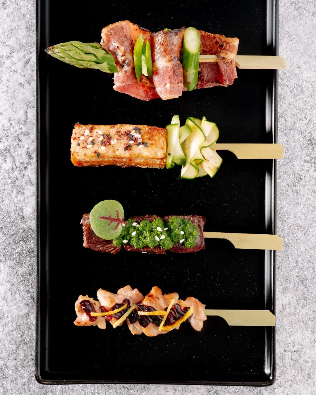 Introducing our Skewer Quartet 🎶✨

Four skewers. Four flavours. One seriously delicious little lineup. 😍🍢

Choose from beef, pork belly, chicken, or bacon &mdash; order the full quartet or stick with just one type. Your event, your skewers, your c