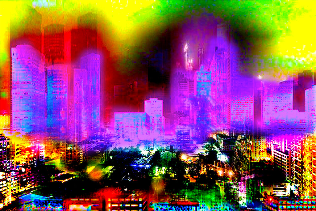 "The Dense City - Yellow Sky" (2020) by Susan Kaprov