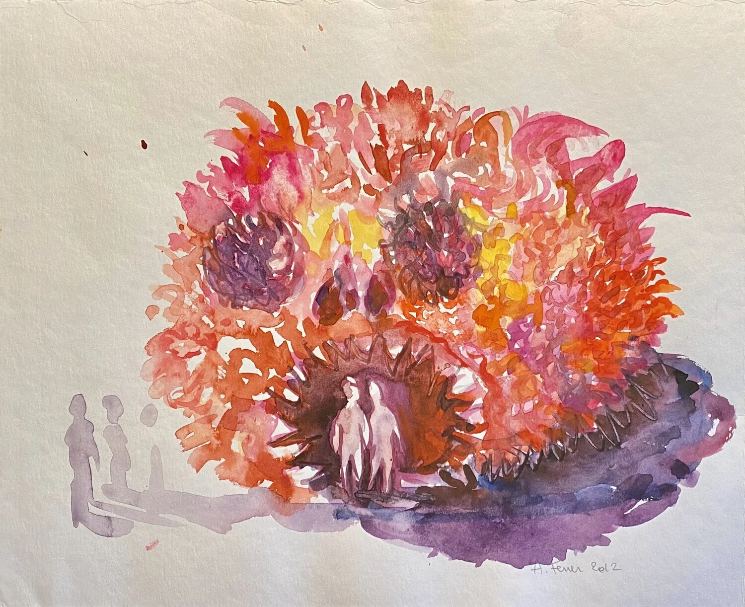 Anne Ferrer. “Canni-ball” (2012), Watercolor on Arches paper, 11” x 14”