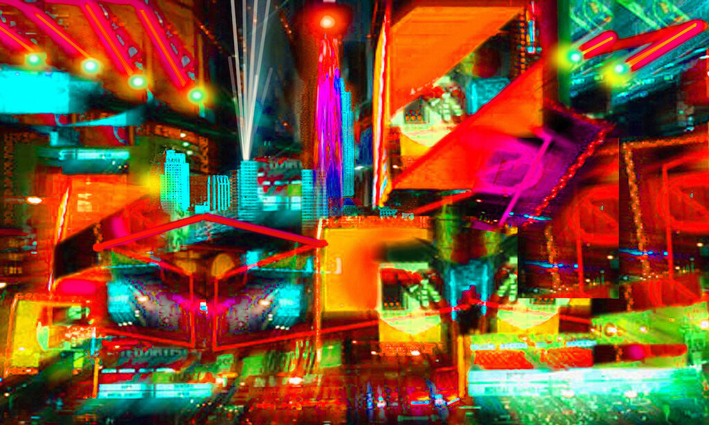"The Dense City - Red Version" (2020) by Susan Kaprov