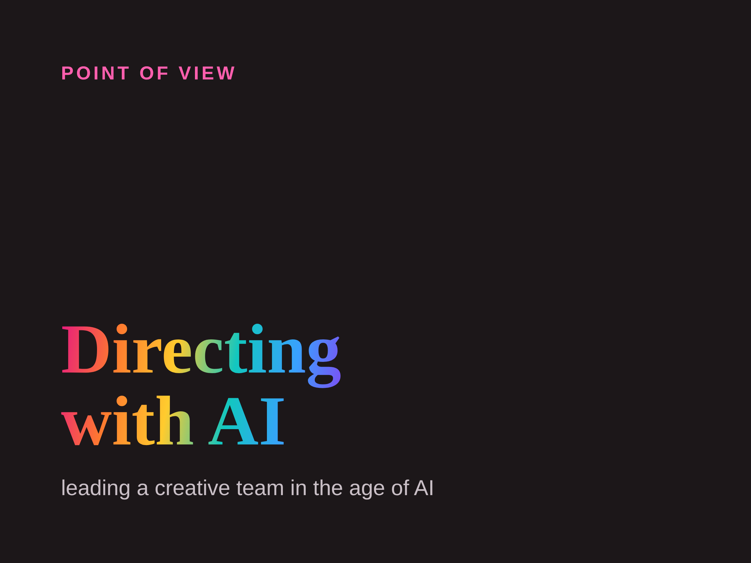 Point of View - AI Playbook