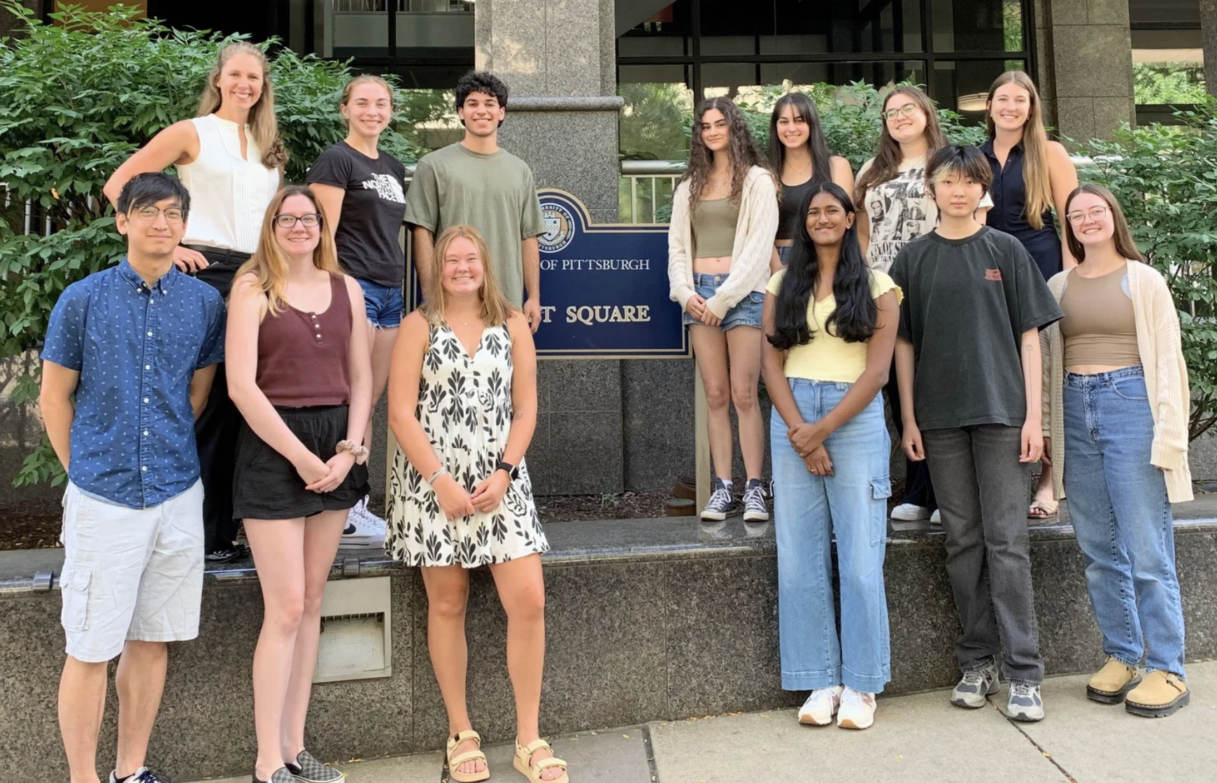 PNI Lab Fall 2024-Spring 2025: Back (L to R): Rebecca Reed, Natalie Lannie, Jack Taylor, Blayne Becker, Catherine Reeder, Jules Depro, Abby Hillmann. Front (L to R): Henry Zou, Sam Lengyel, Kara Faulk, Baradhi Kumar, Qianru Wu, Erin O'Donnell. (Not P
