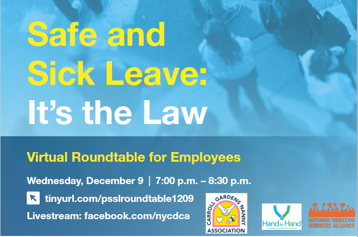 Paid Safe and Sick Leave Roundtable for Domestic Workers