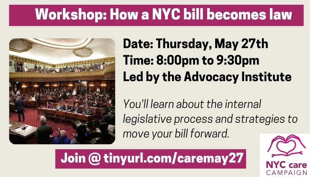 How a NYC Bill Becomes Law workshop by the Advocacy Institute