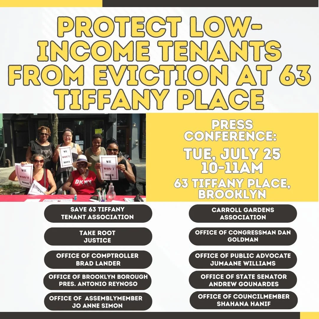 Rally to Save 63 Tiffany Place!