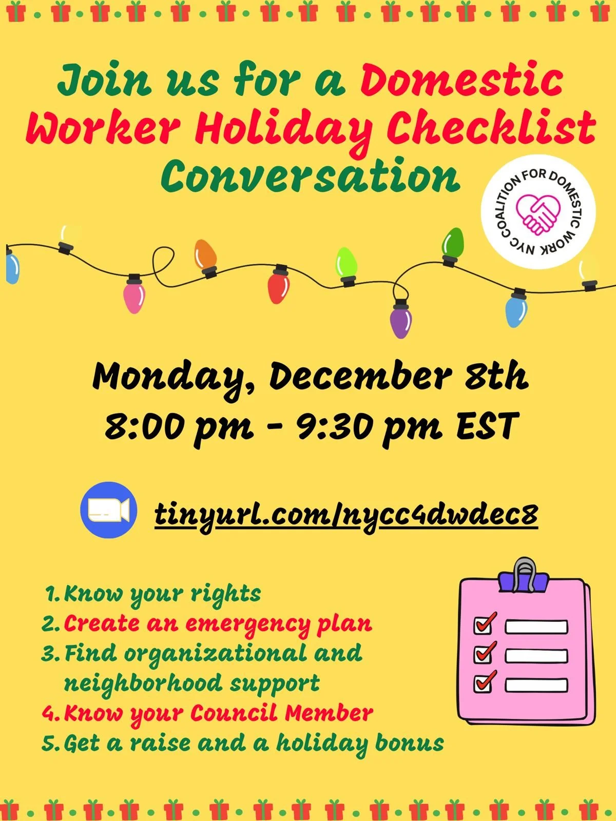 NYC Coalition for Domestic Work General Meeting (Copy)