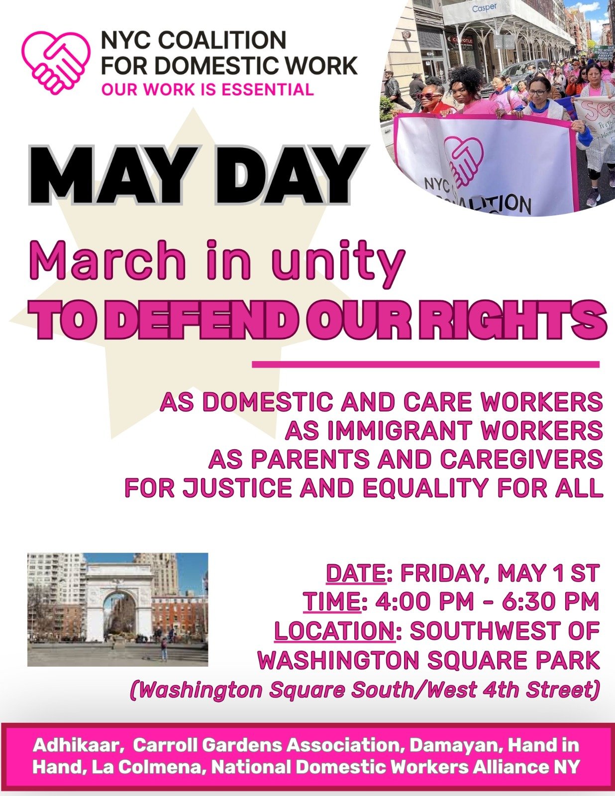 NYCC4DW May Day March // Marcha del Primero de Mayo de NYCC4DW 