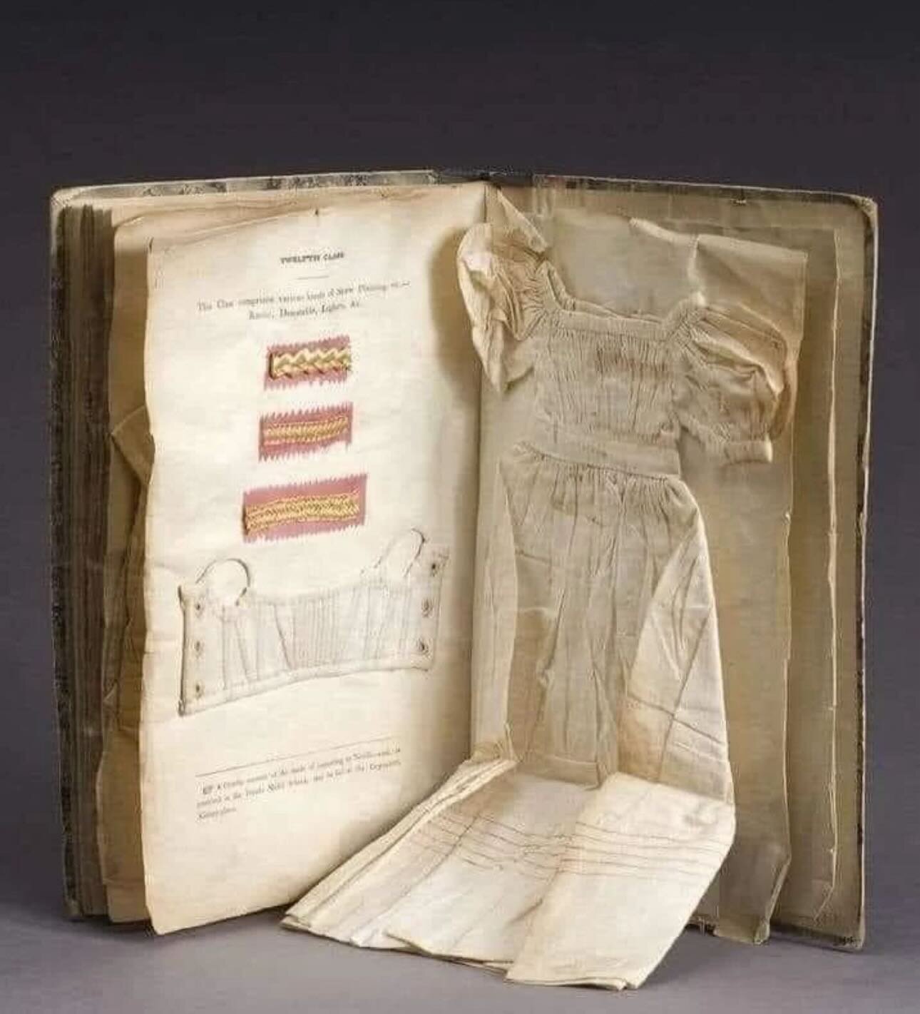 An antique Irish needlework instruction book which contains samples of sewing, darning, embroidery, knitting and miniature clothing. 
The cover is inscribed &lsquo;Sarah Darby, 1837&rdquo;.

RG @librarian.space via @eylandgentle 

#antiquebook #sewin