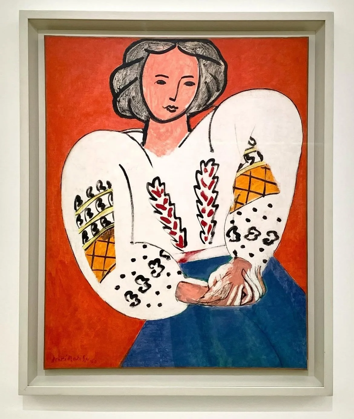 It was such a joy to see Matisse&rsquo;s painting &lsquo;The Romanian Blouse&rsquo; hung next Yves St Laurent&rsquo;s outfit which was inspired by this very painting. 
The Pompidou Centre was one of six museums in Paris to celebrate 60 years since Yv