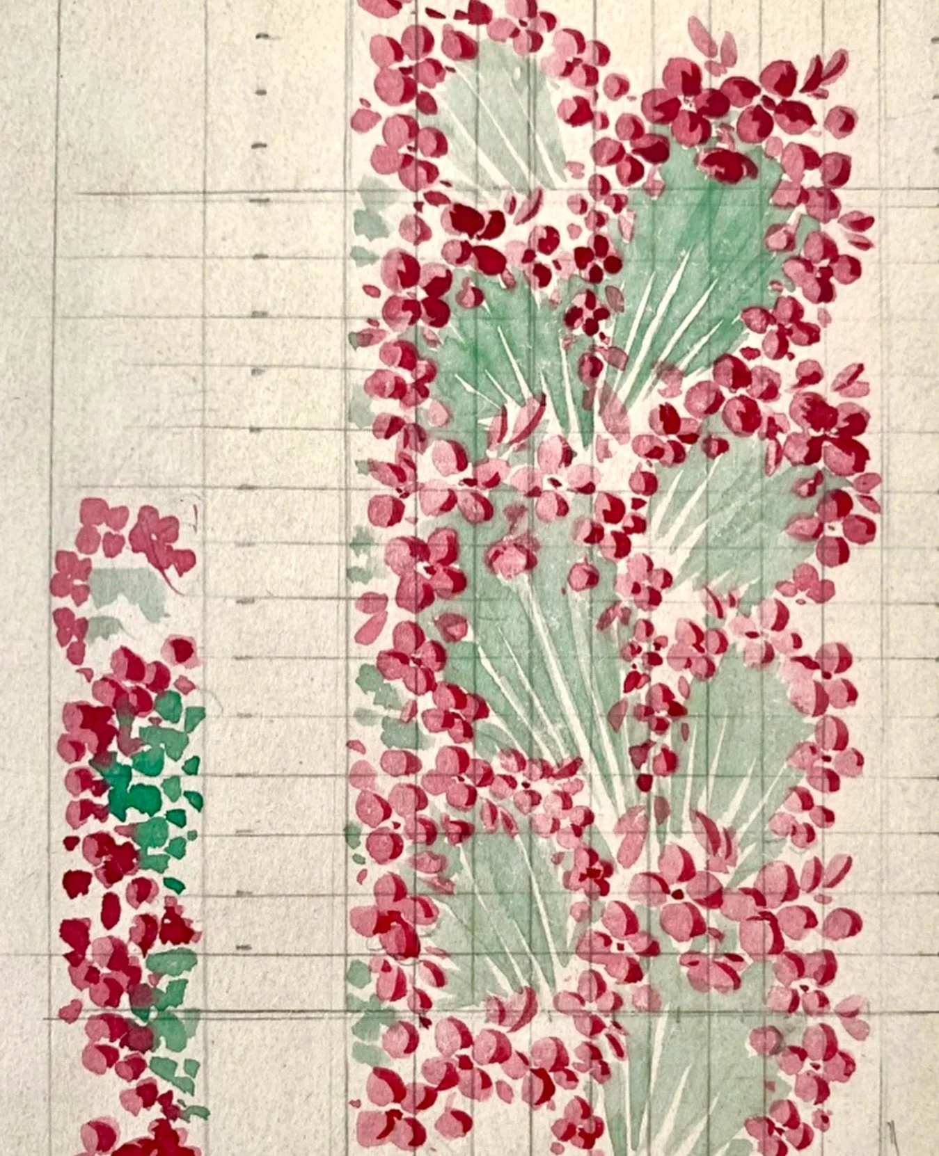 Spring is here!
Antique hand-painted textile design of flowers from my archive. 

#antiquetextiledesign #textilearchive #textileinspiration #floralpattern #sophieroet