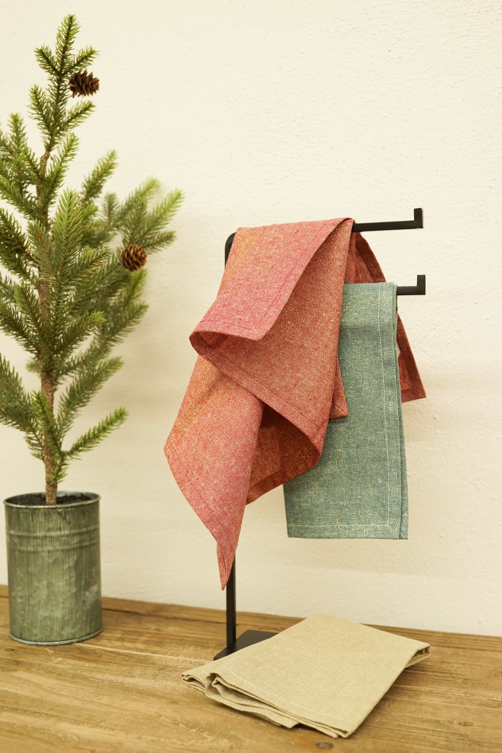 Handmade Linen Cotton Blend Kitchen Towel Dish Towel Christmas