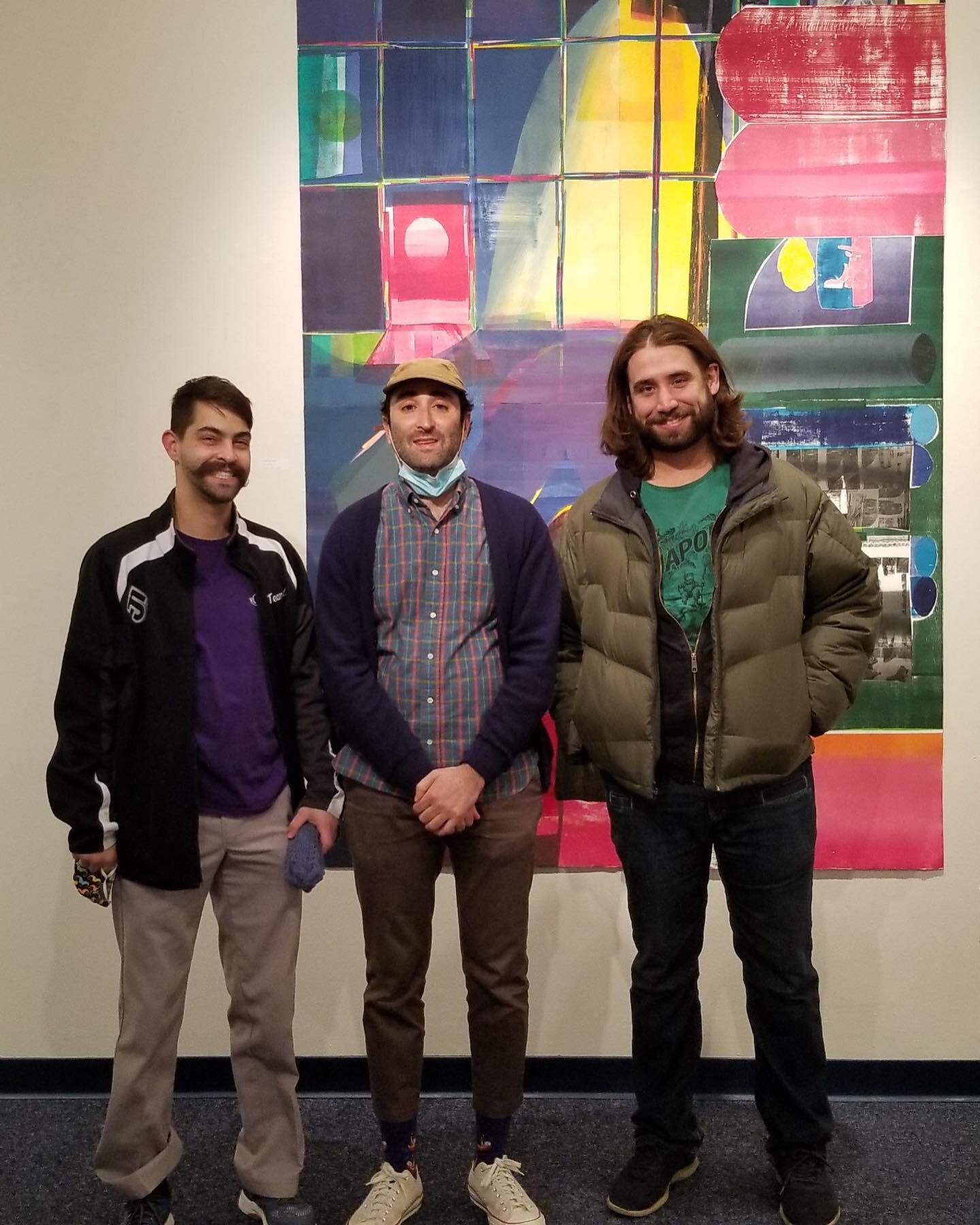 Pictured here are me, @mustachebraddon and Spencer when they came to my opening at Central Connecticut State University back in the fall. This was the last time I saw Spencer in person. Thanks Spencer for your support, incredible sense of humor, wisd