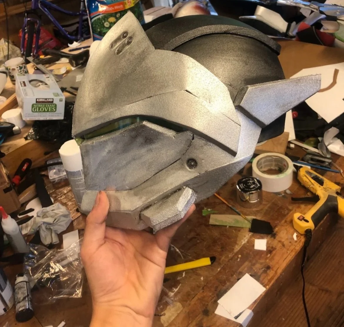 Helmet after painting and weathering