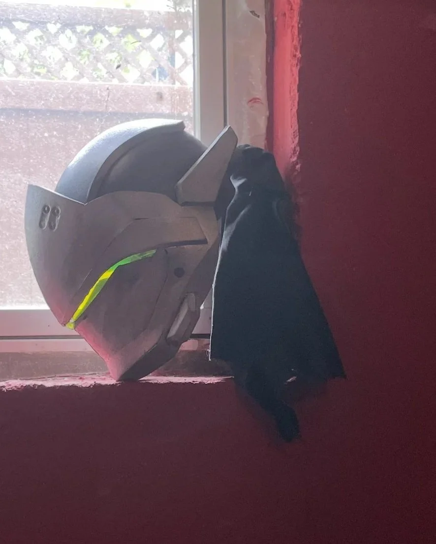 Genji's helmet with a fluorescent acrylic visor