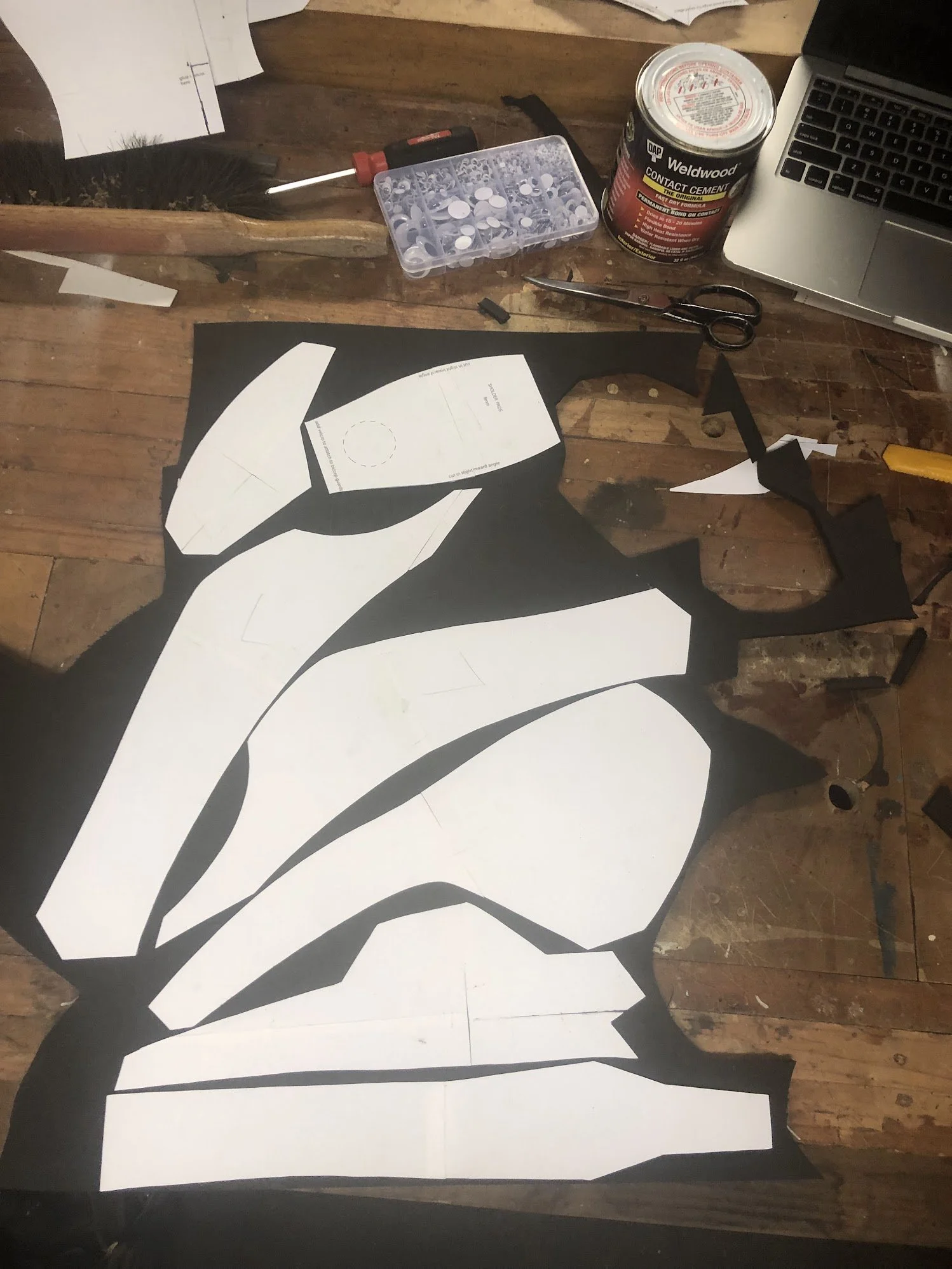 Cutting out armor templates in EVA foam
