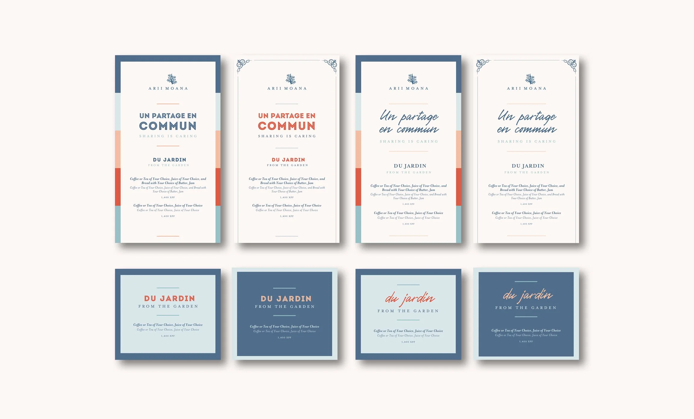 Four Seasons Resort Bora Bora - Arii Moana Menu Concepts