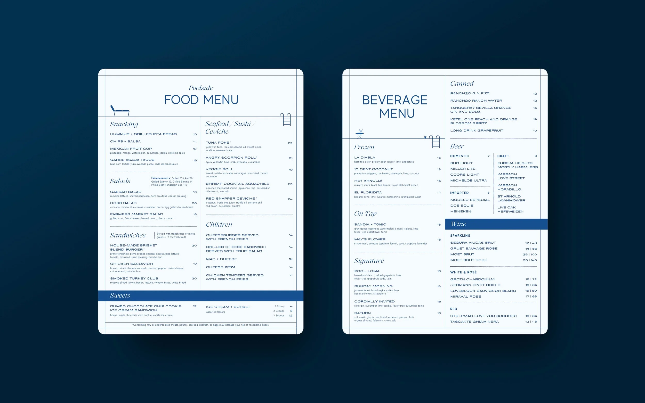 Four Seasons Hotel Houston - Pool Menus
