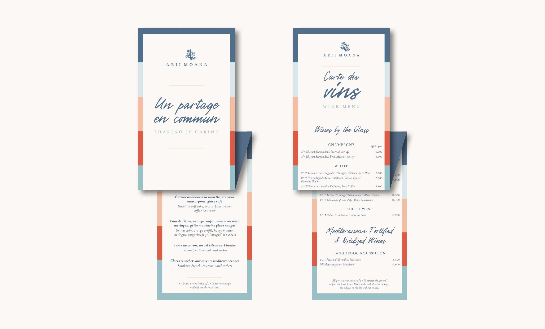Four Seasons Resort Bora Bora - Arii Moana Menus