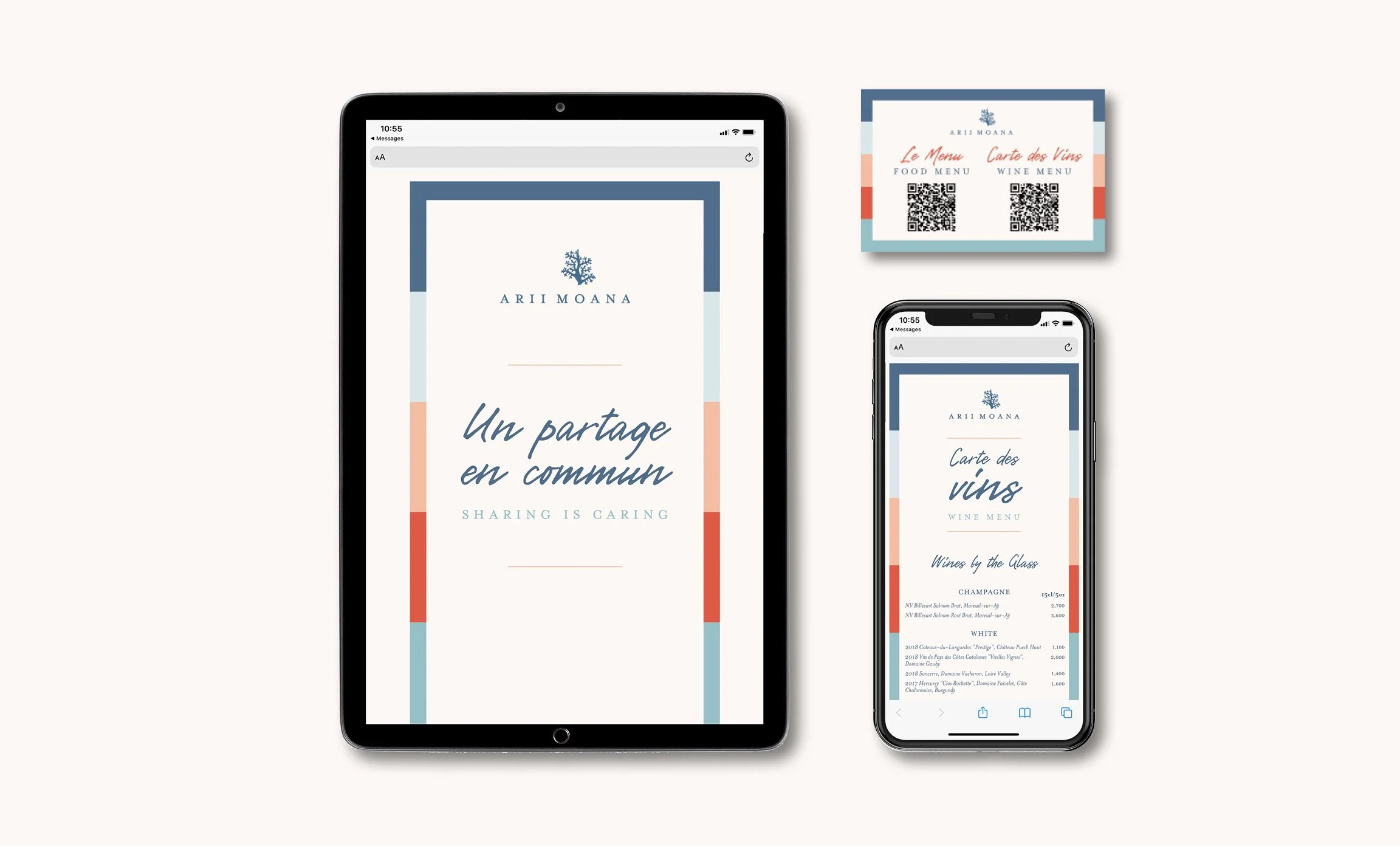 Four Seasons Resort Bora Bora - Arii Moana Menus