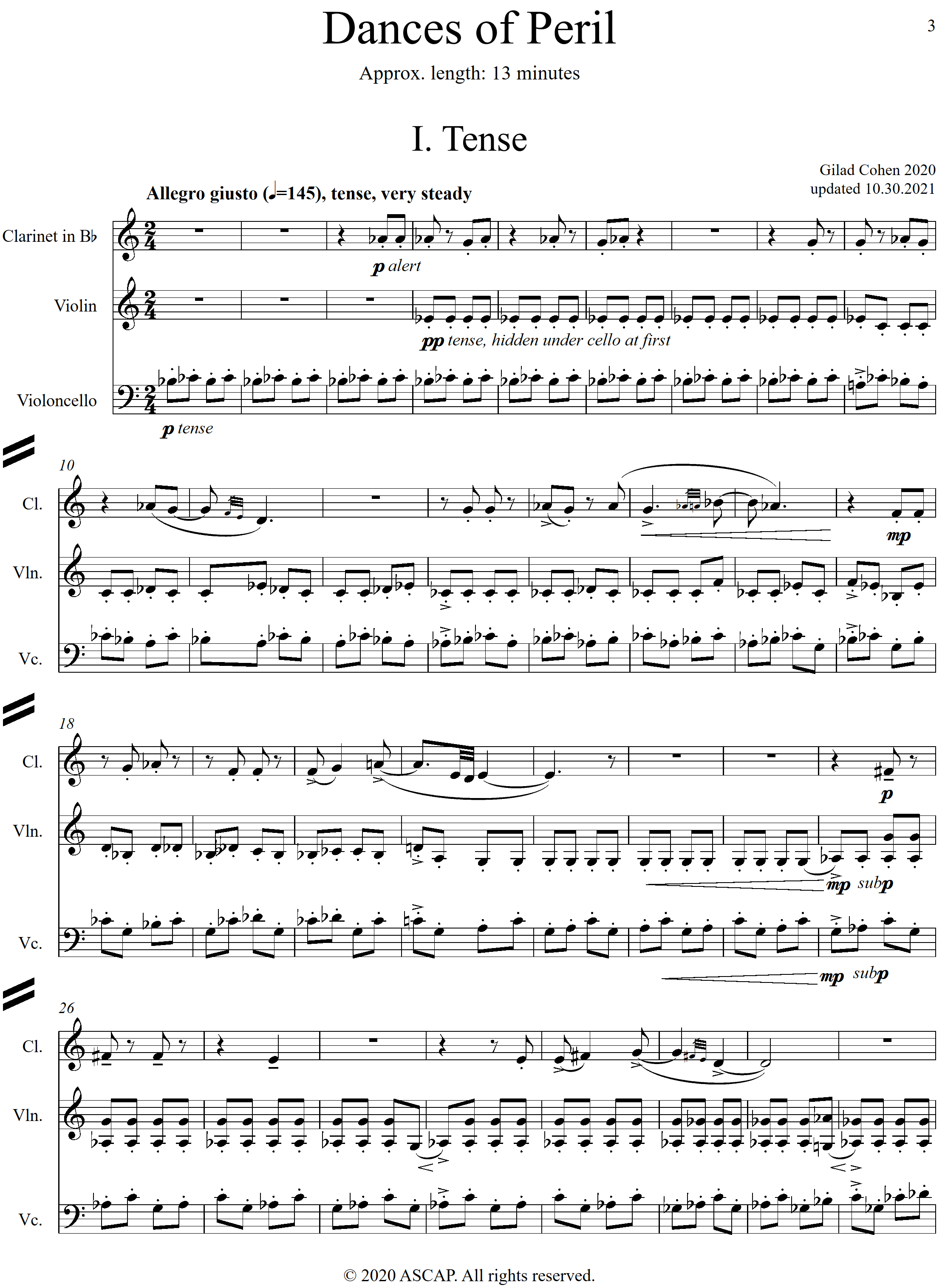 Dances of Peril: score+parts (hard copy)