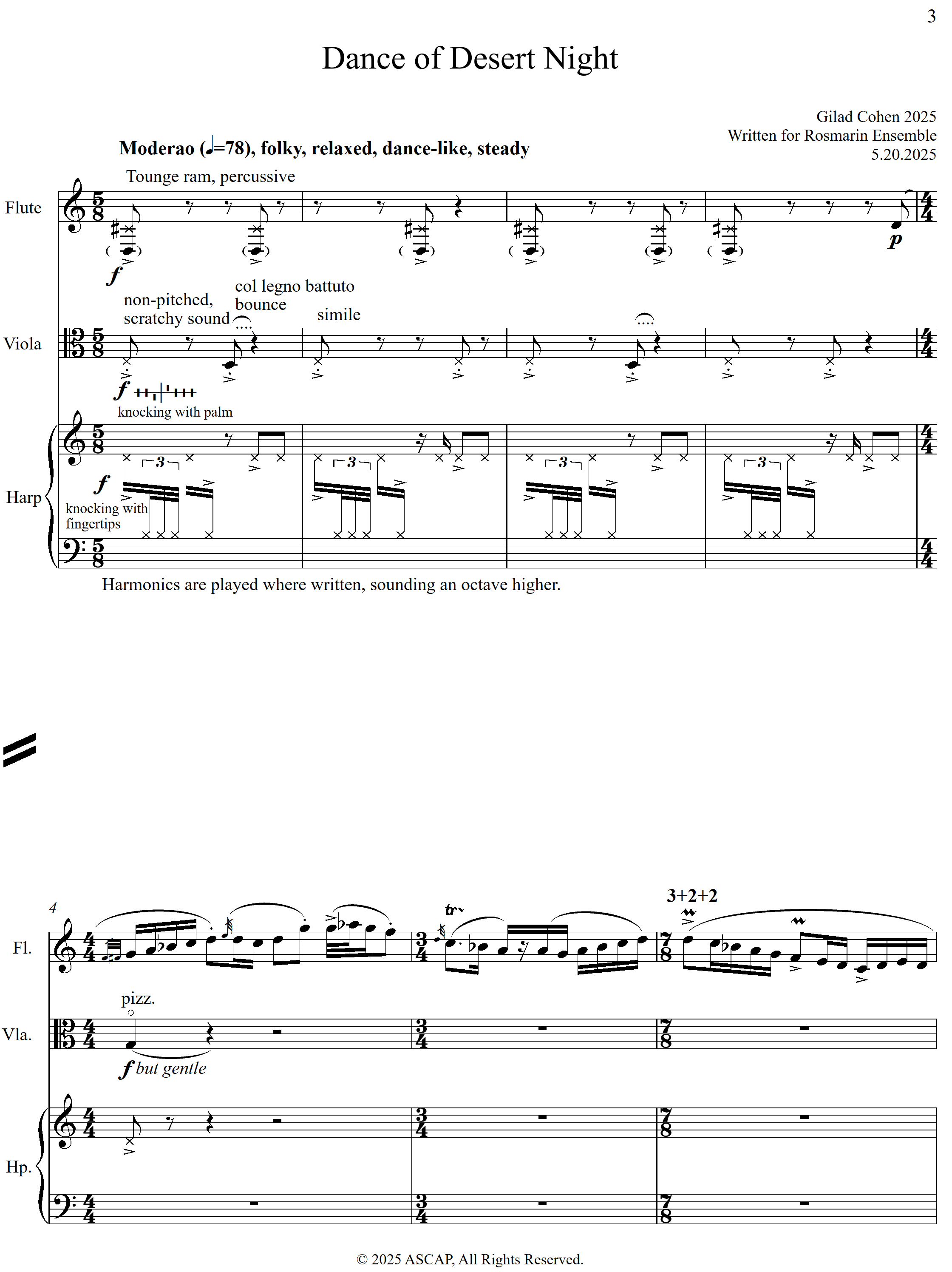 Dance of Desert Night: score+parts (PDF downdload)