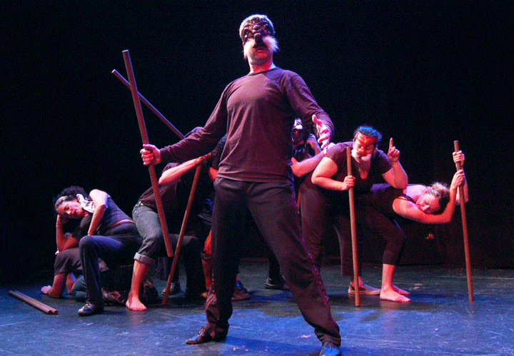 Paul Edward Hope and Company in "Machina della Guerra", Scene G from  Tales of Love and Sausages  Photo by Virginia Vogt. 