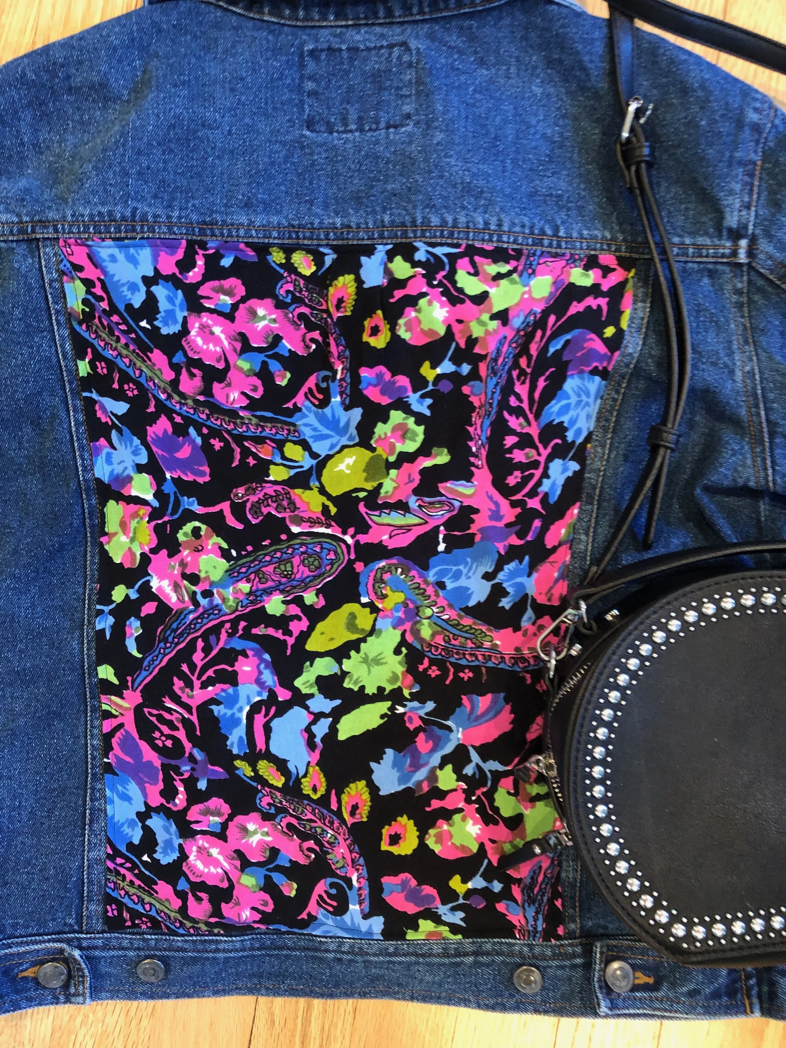 Neon backed denim jacket