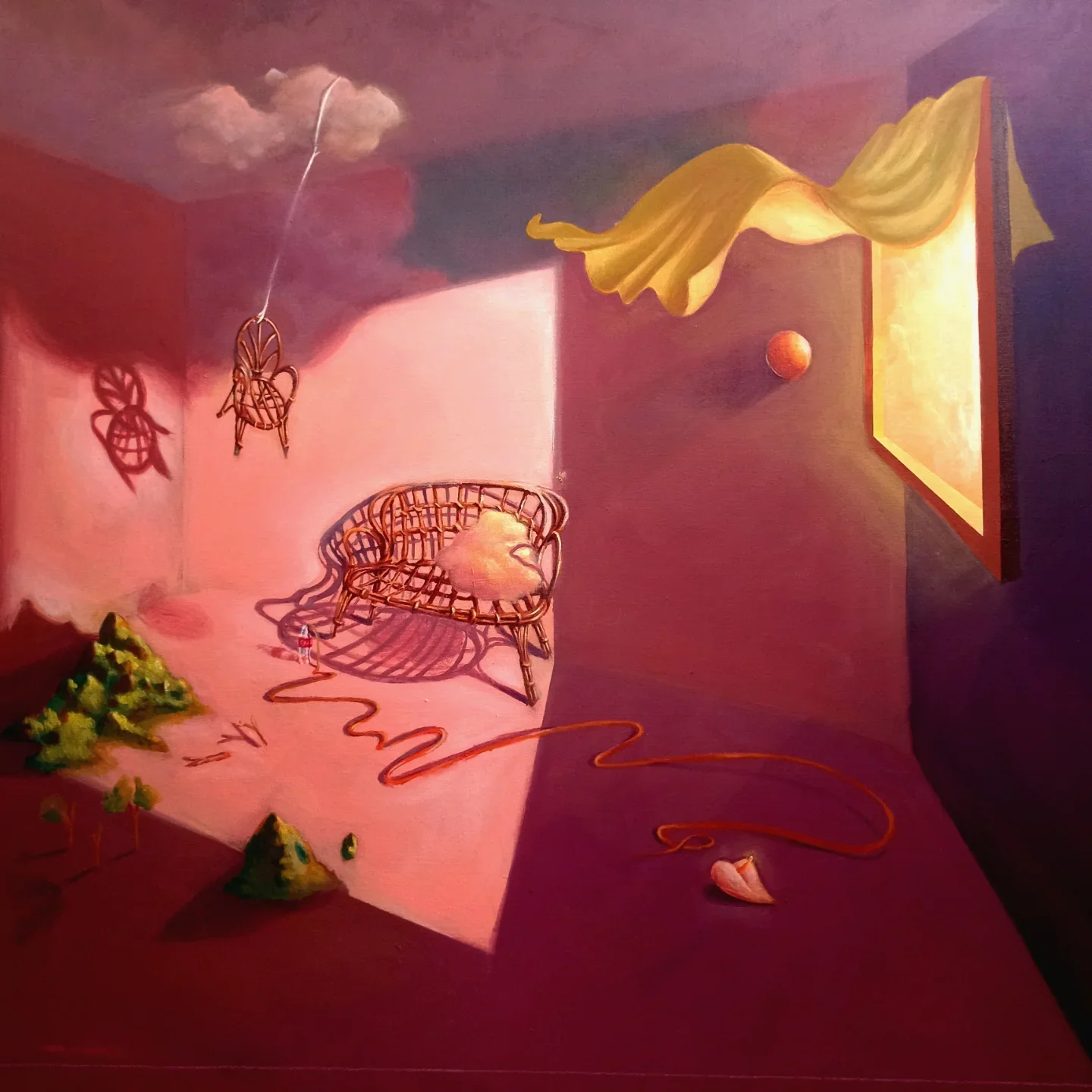 Gravity sleeps, memory plays, Mixed media on canvas, 120 x 100 cm, Zilien, 2025