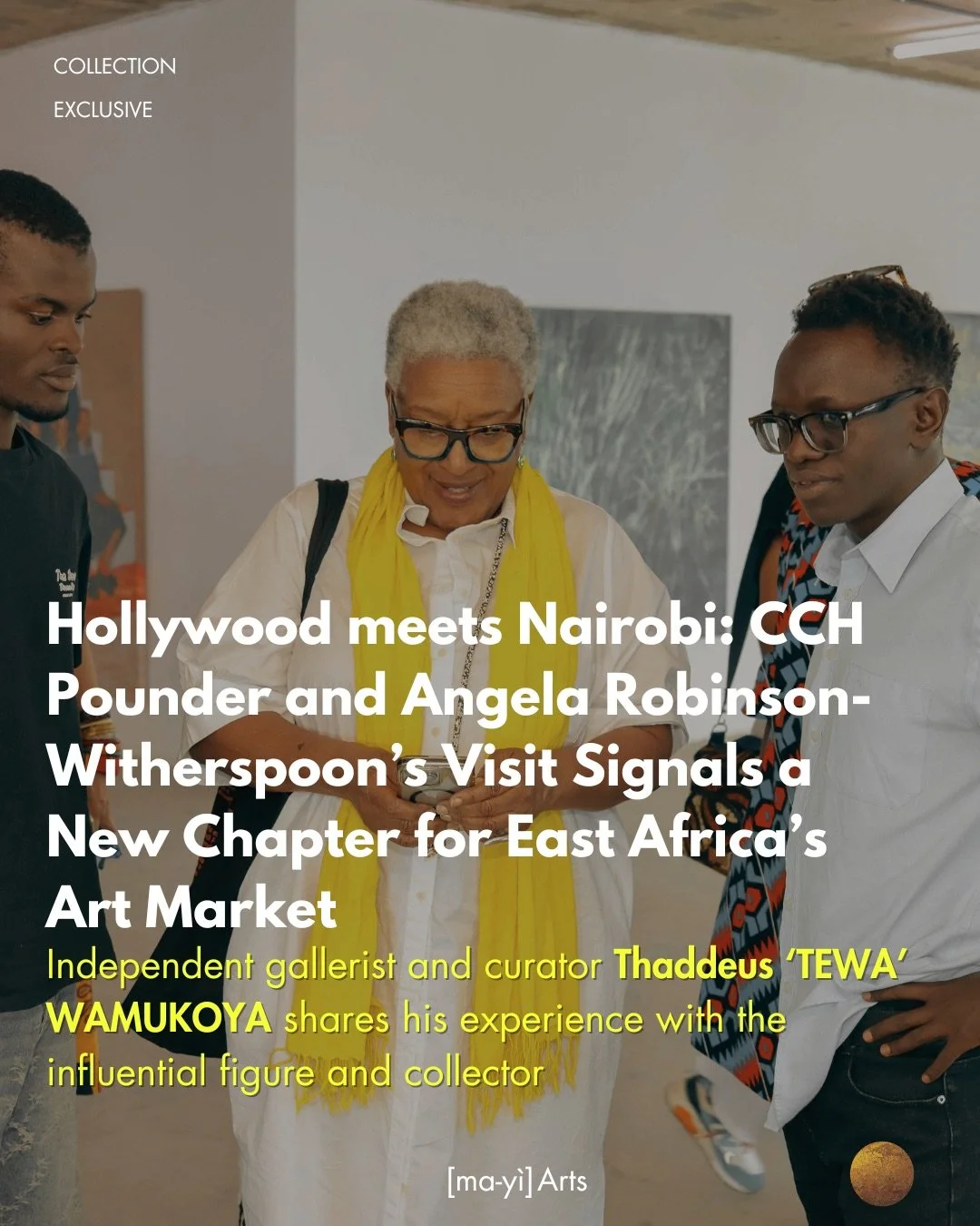 [FROM HOLLYWOOD TO NAIROBI] Sometimes, change is just one phone call away. ✨ In this special entry, independent art dealer and curator Thaddeus &lsquo;Tewa&rsquo; Wamukoya shares his experience with actress and collector CCH Pounder and Angela Robins