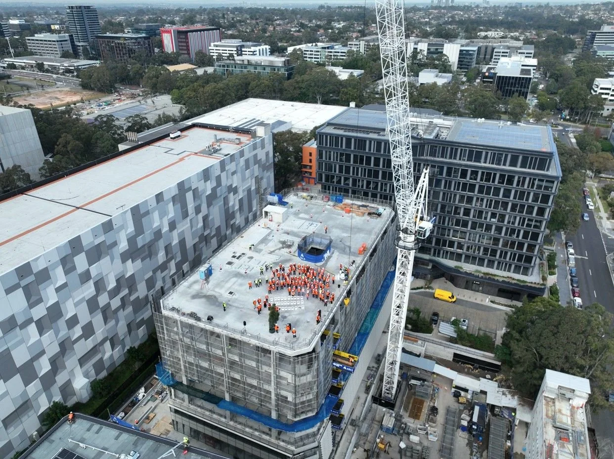 A huge congratulations to our partners at @adco_constructions and the entire project team on reaching this major milestone at Stockland&rsquo;s MPark precinct in Macquarie Park.
 
Reds Global is pleased to support this innovative workplace developmen